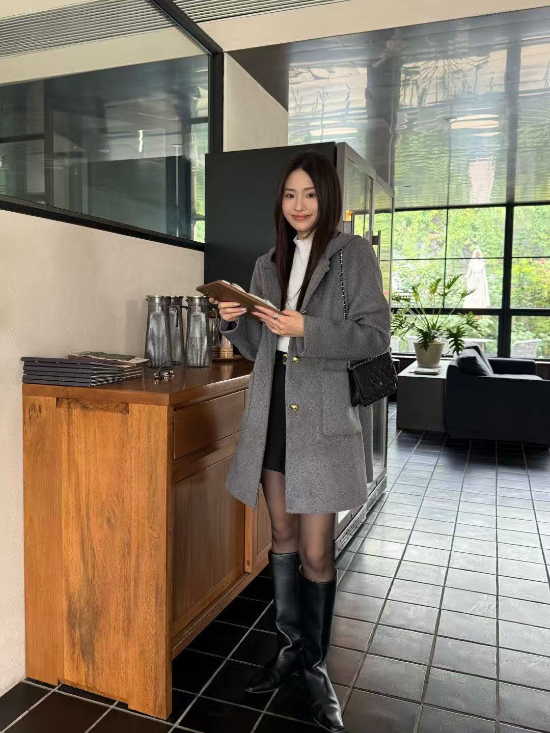 VALENT1NO メタルボタン フード付きウールコート【50％割引+送料無料】