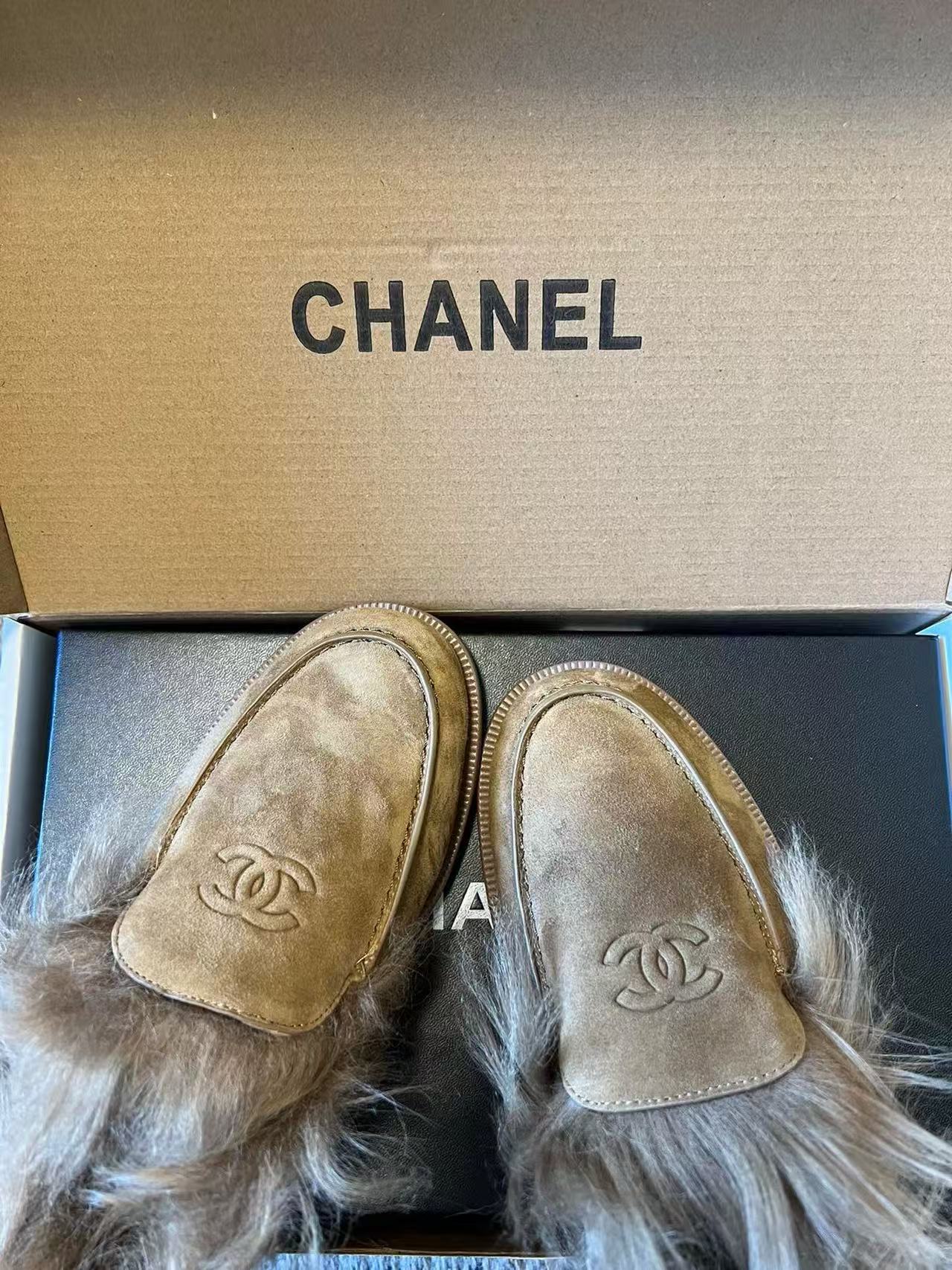 CHANE1 秋冬用高品質ファーフラットシューズ【50％割引+送料無料】