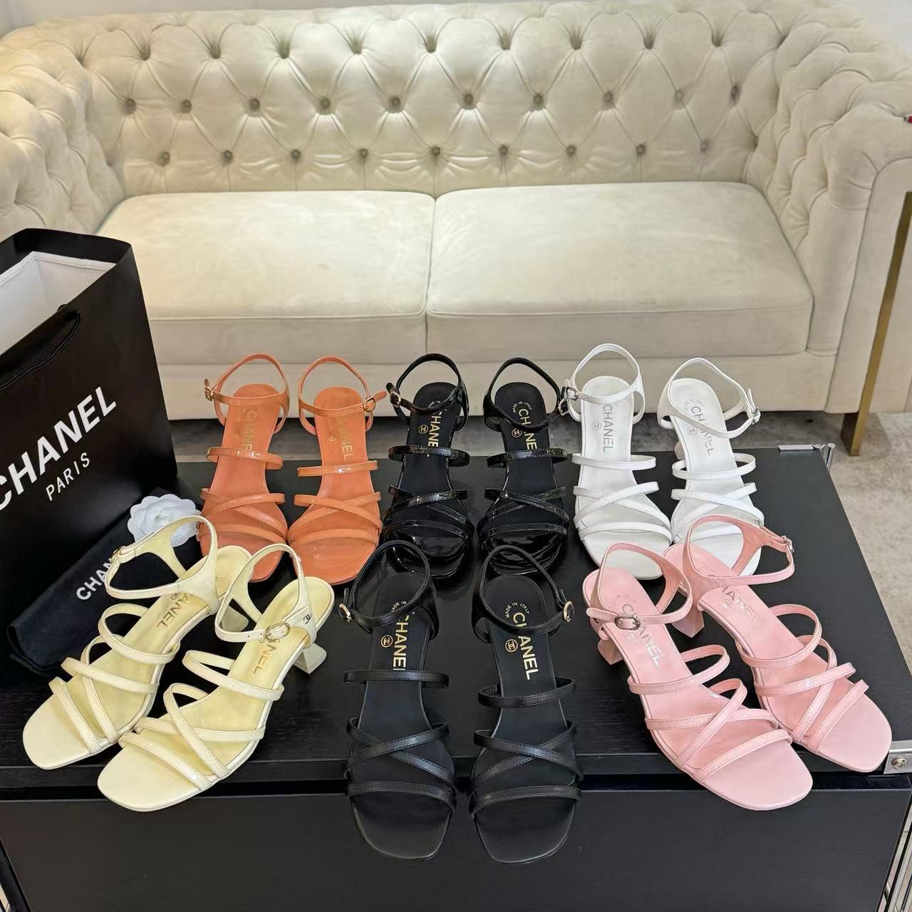CHANE1 高品質ダブルCハイヒールサンダル【50％割引+送料無料】