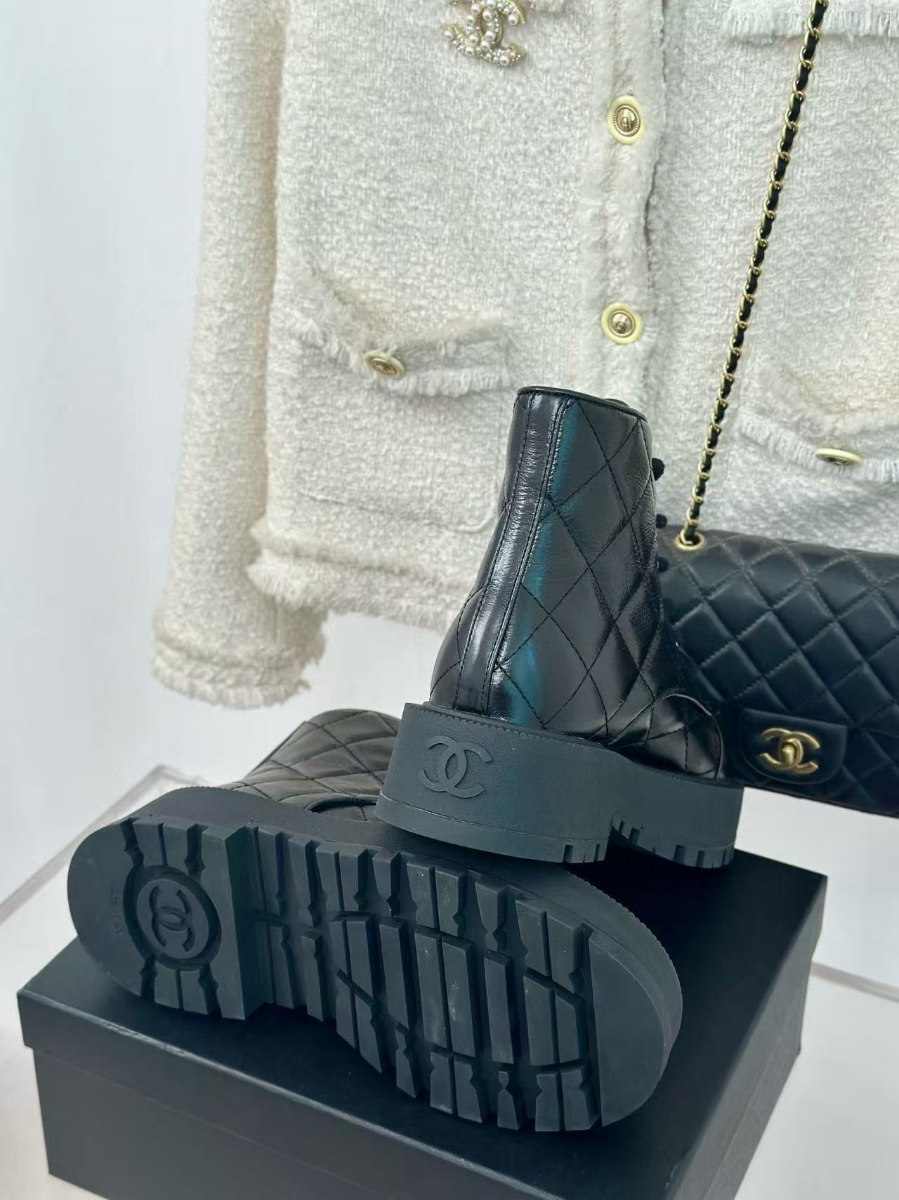 CHANE1高品質ダブルCレースアップアンクルブーツ【50％割引+送料無料】