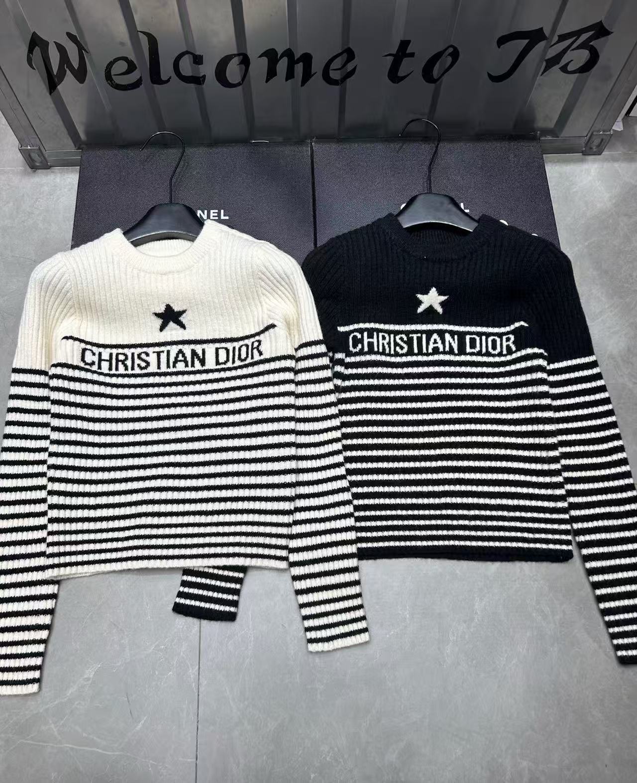 DIOR 五芒星ストライプ 長袖セーター【50％割引+送料無料】