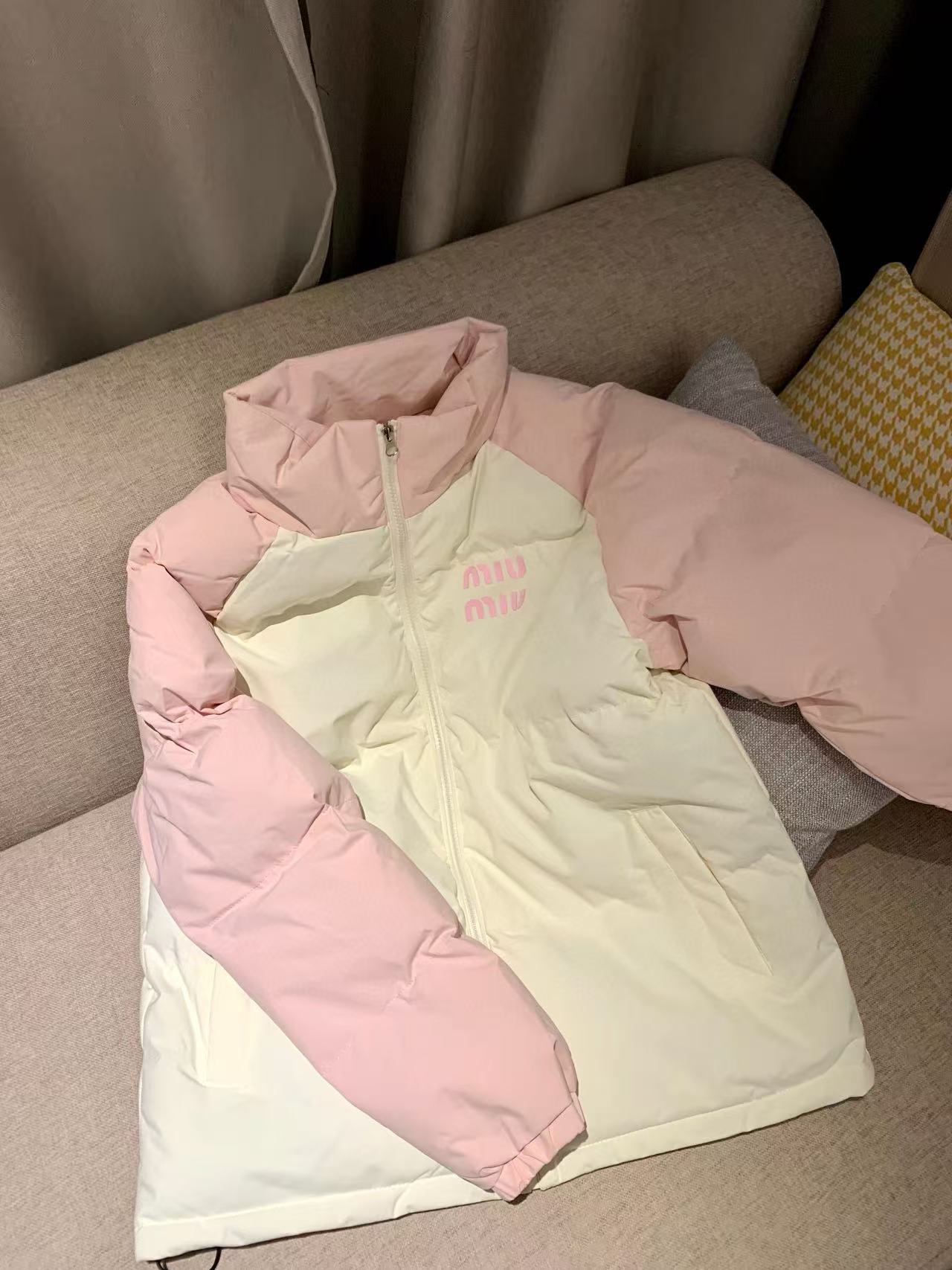 M1UM1U シンプルカラーブロックコットンジャケット【50％割引+送料無料】