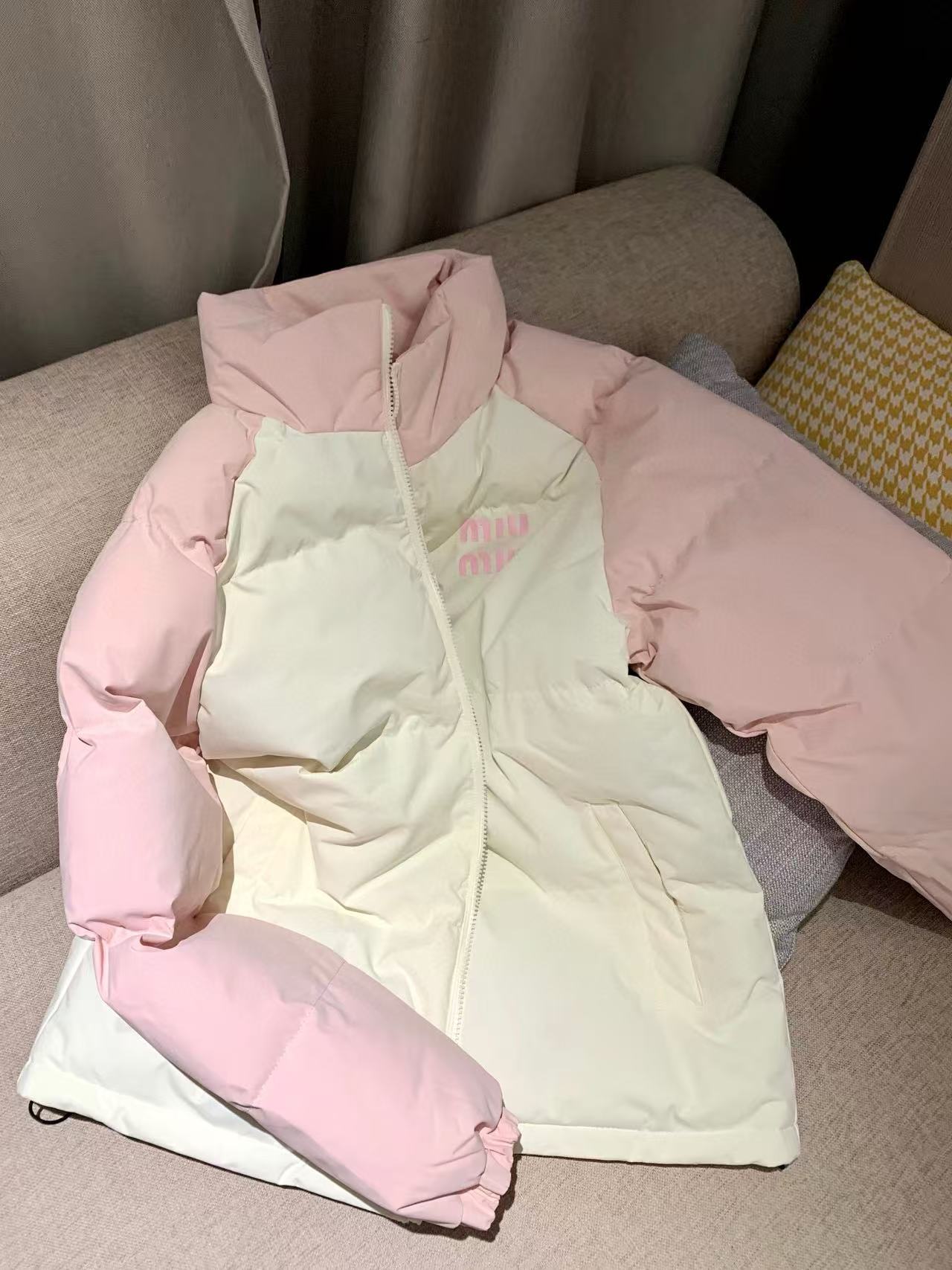 M1UM1U シンプルカラーブロックコットンジャケット【50％割引+送料無料】