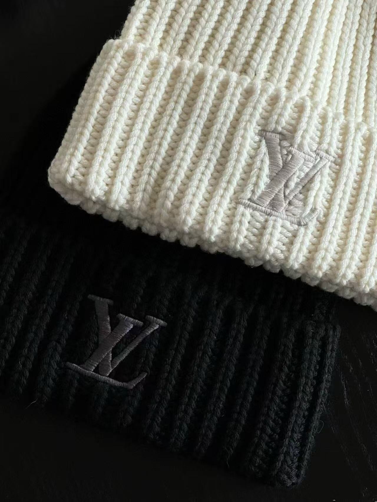 LV刺繍ロゴウールハット【50％割引+送料無料】