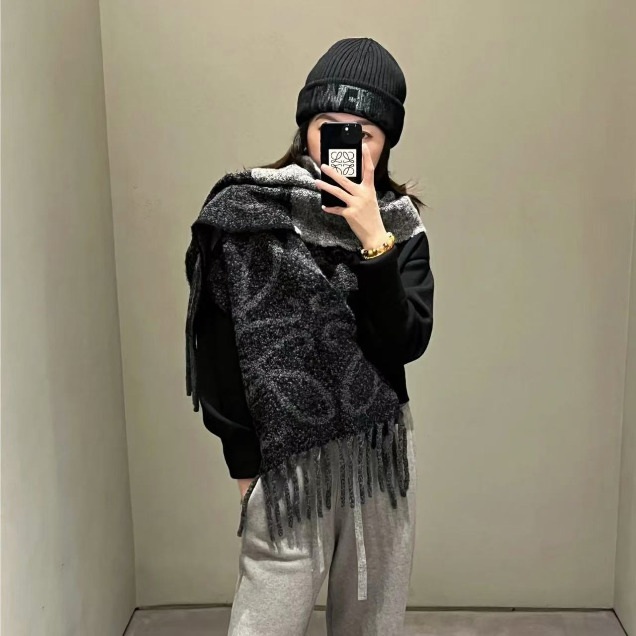 L0WEW タッセル カシミア スカーフ【50％割引+送料無料】