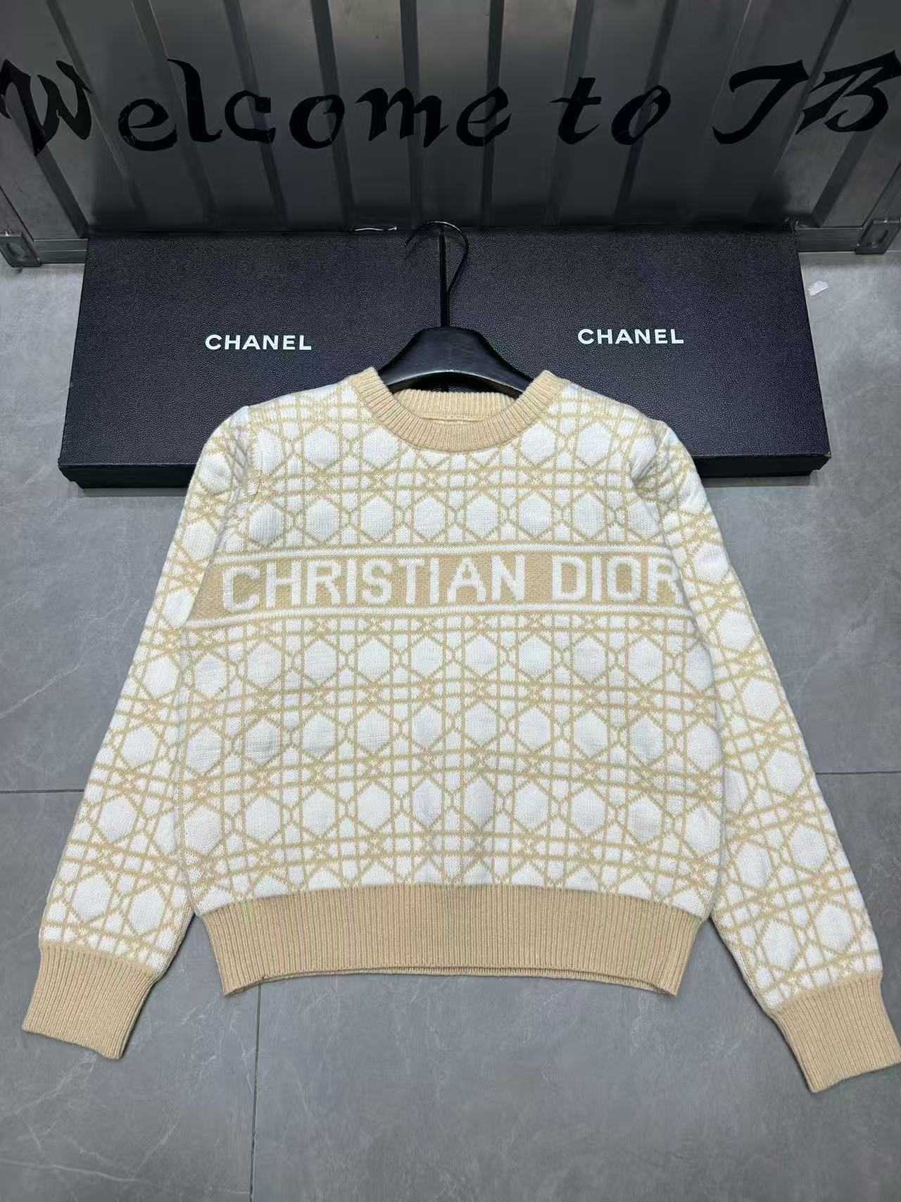 DIOR チェック柄ウールセーター【50％割引+送料無料】