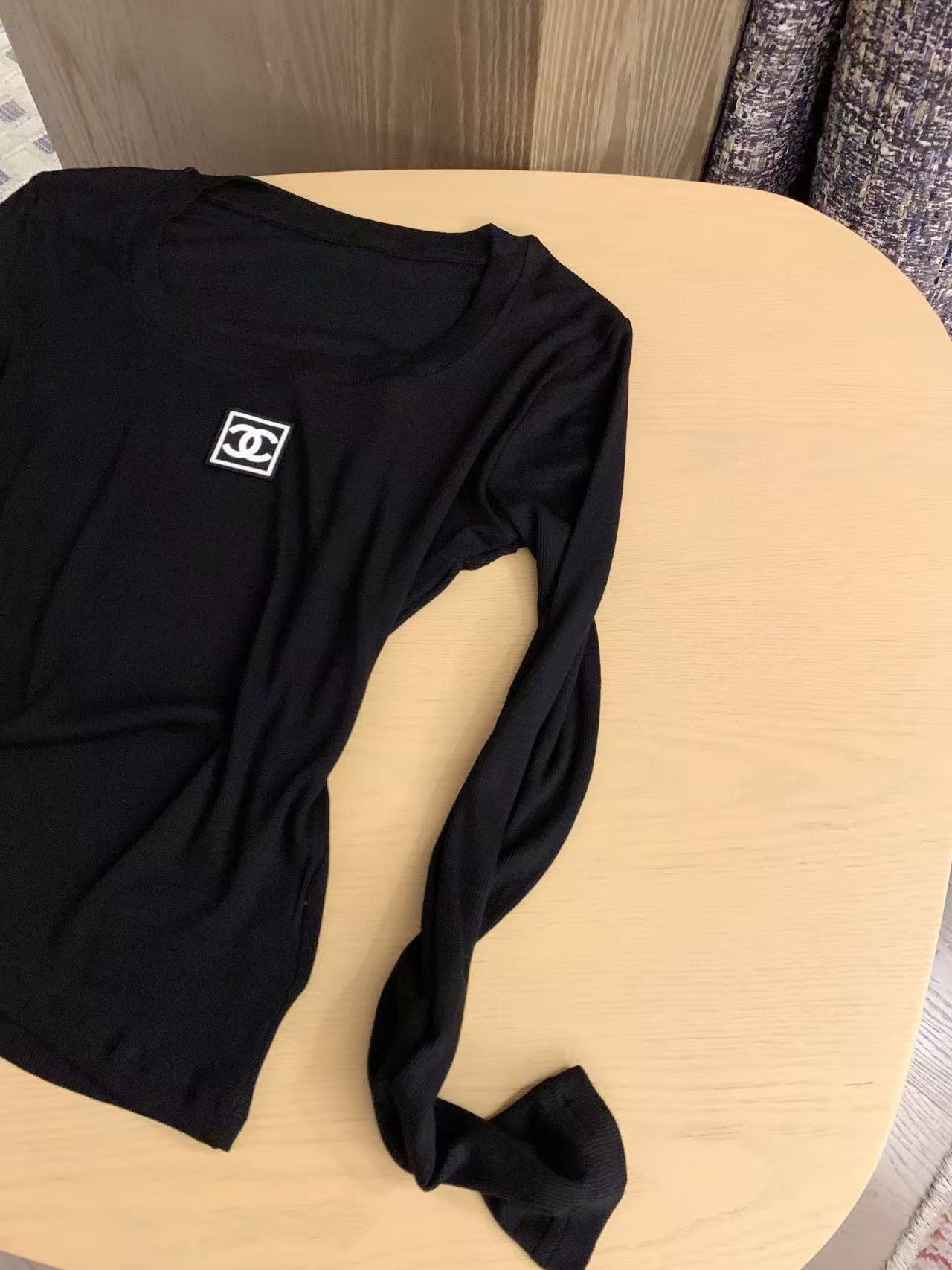 CHANE1 シンプルダブルC ロングスリーブTシャツ【50％割引+送料無料】