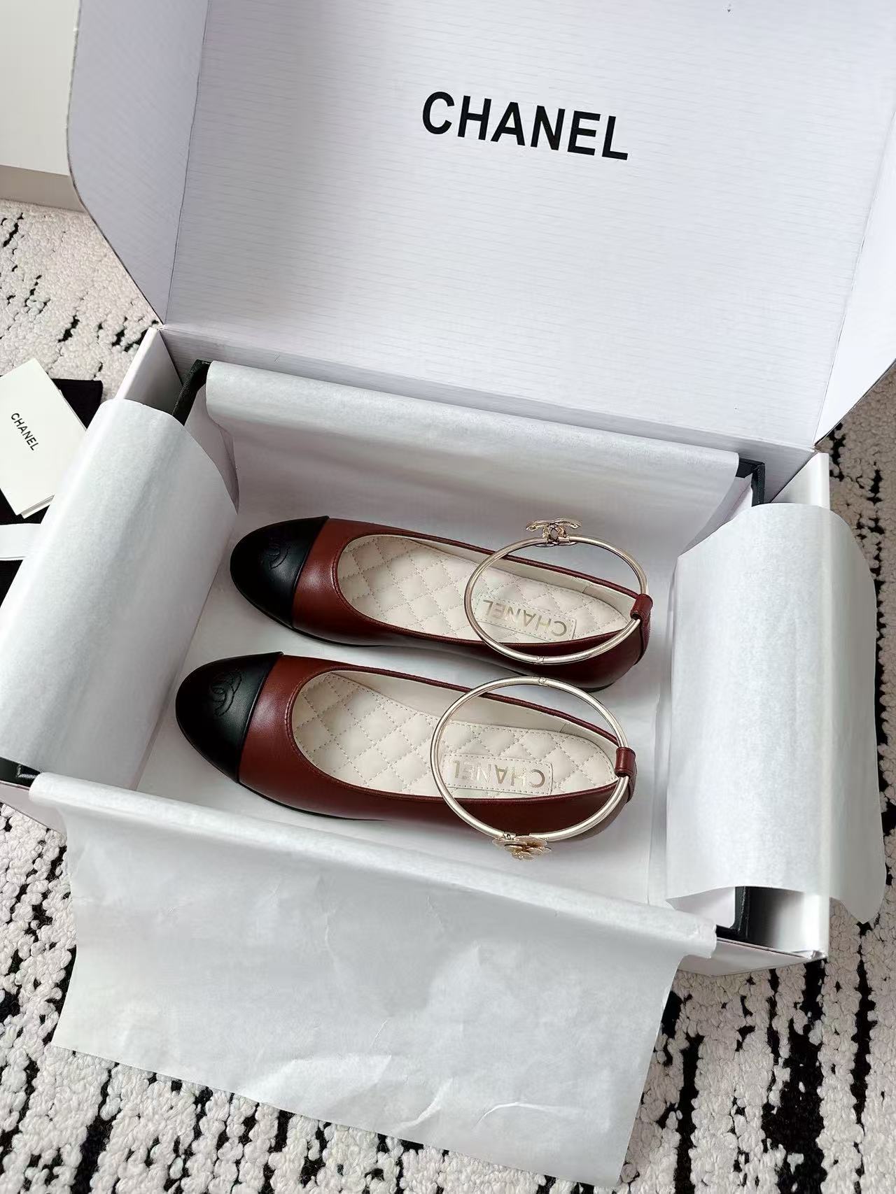 CHANE1 高品質ダブルCフラットシューズ【50％割引+送料無料】
