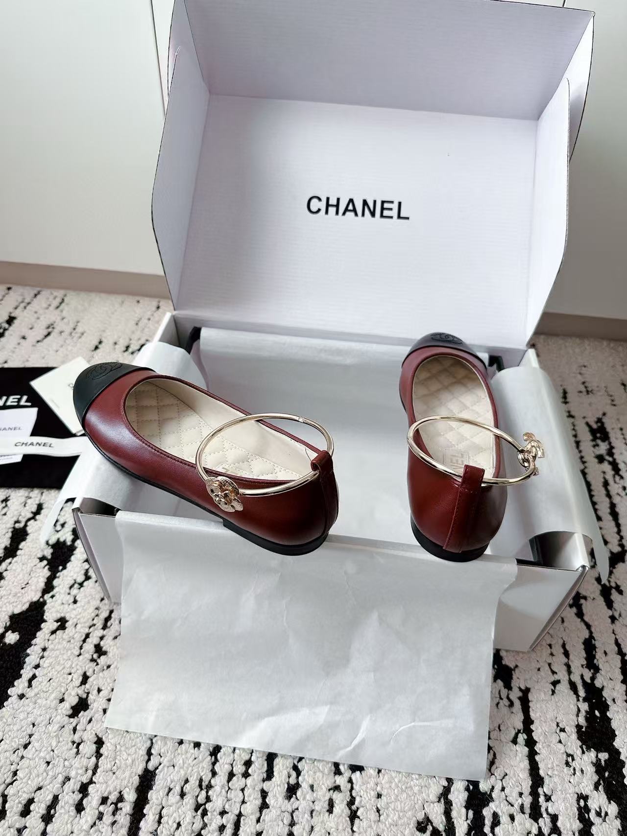 CHANE1 高品質ダブルCフラットシューズ【50％割引+送料無料】