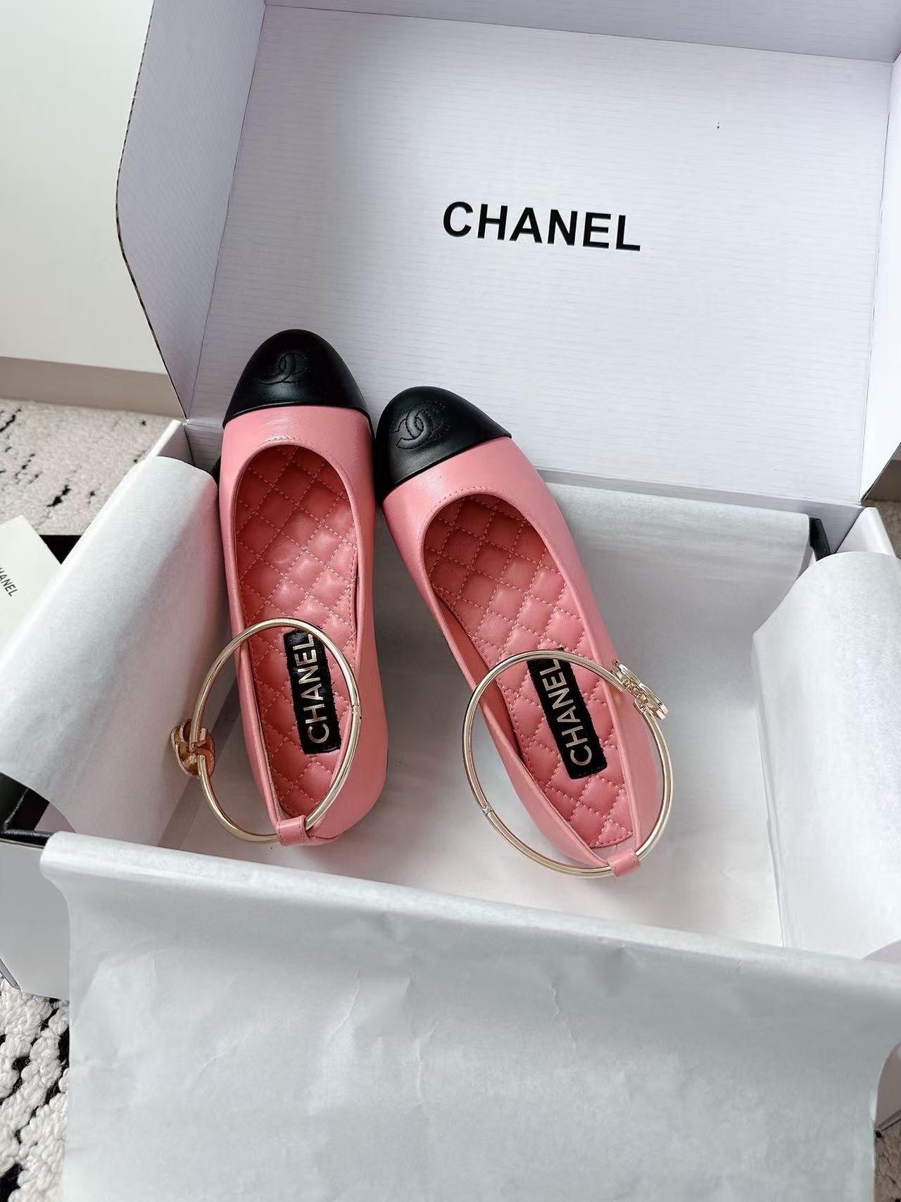 CHANE1 高品質ダブルCフラットシューズ【50％割引+送料無料】