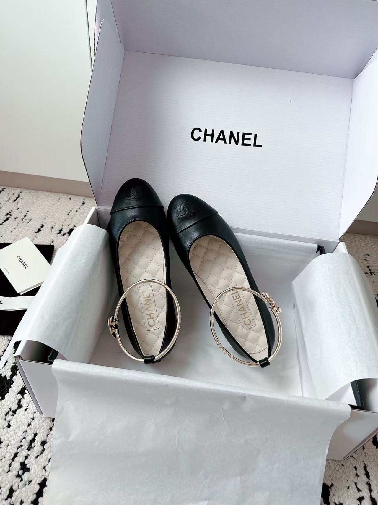 CHANE1 高品質ダブルCフラットシューズ【50％割引+送料無料】