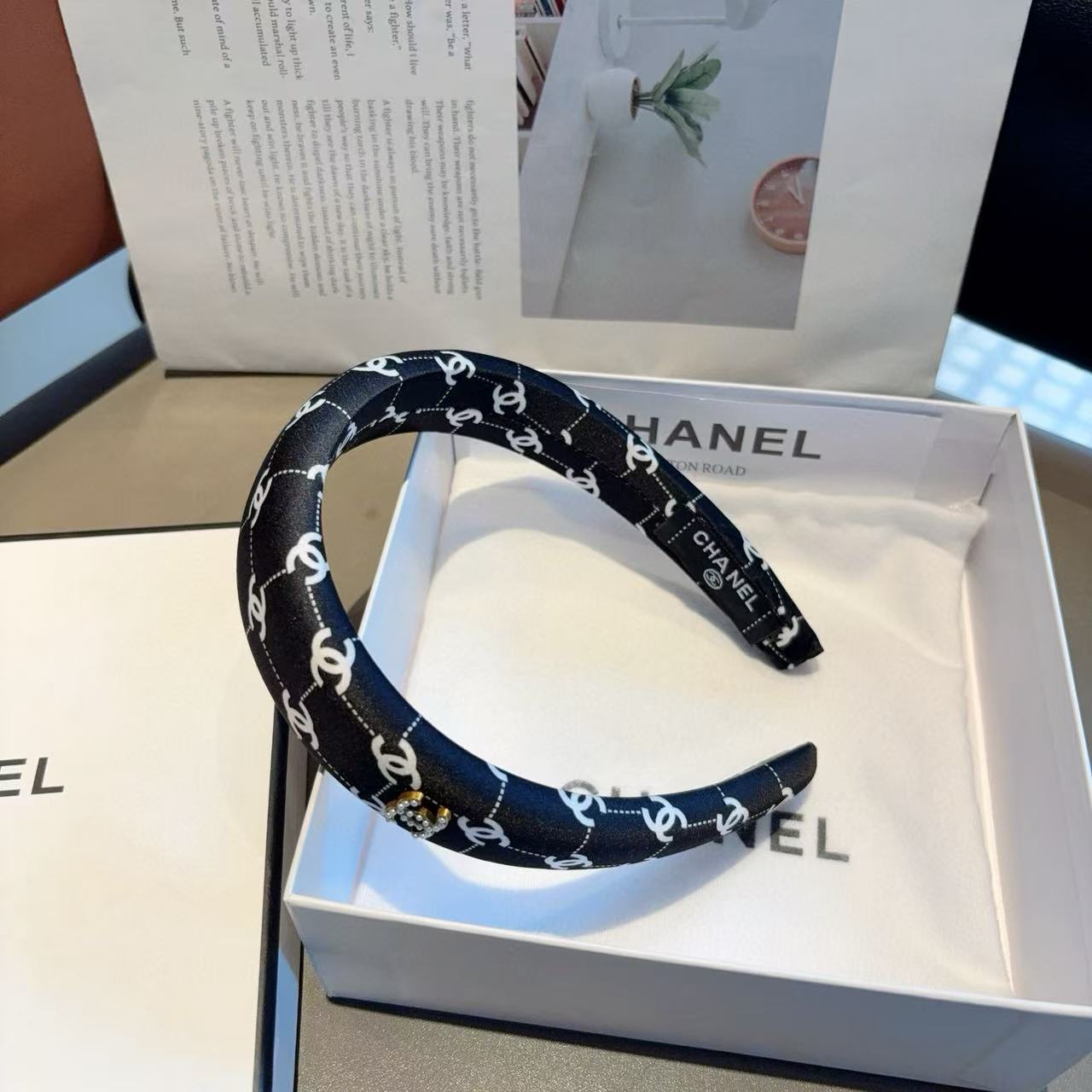 CHANE1 ダブルCロゴヘッドバンド【50％割引+送料無料】