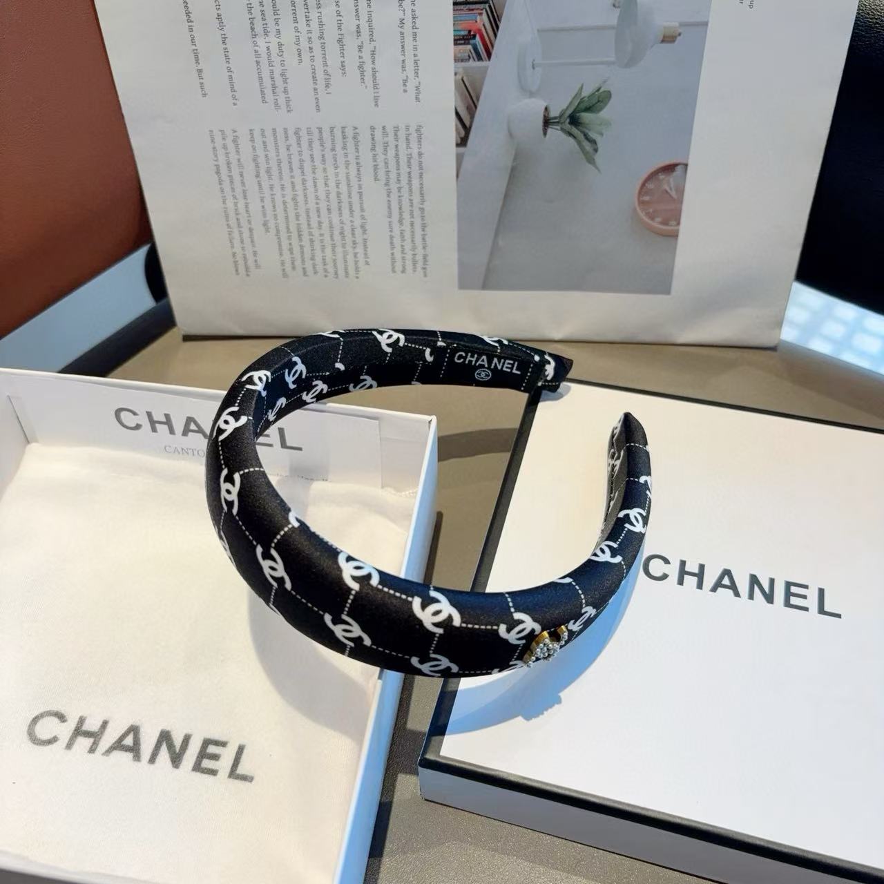 CHANE1 ダブルCロゴヘッドバンド【50％割引+送料無料】