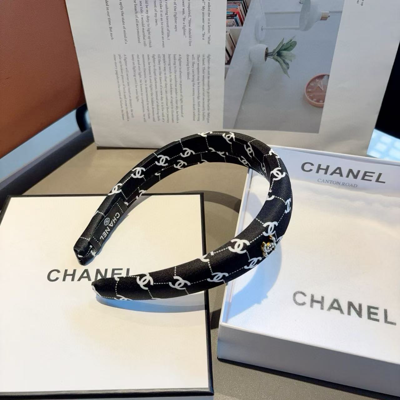 CHANE1 ダブルCロゴヘッドバンド【50％割引+送料無料】