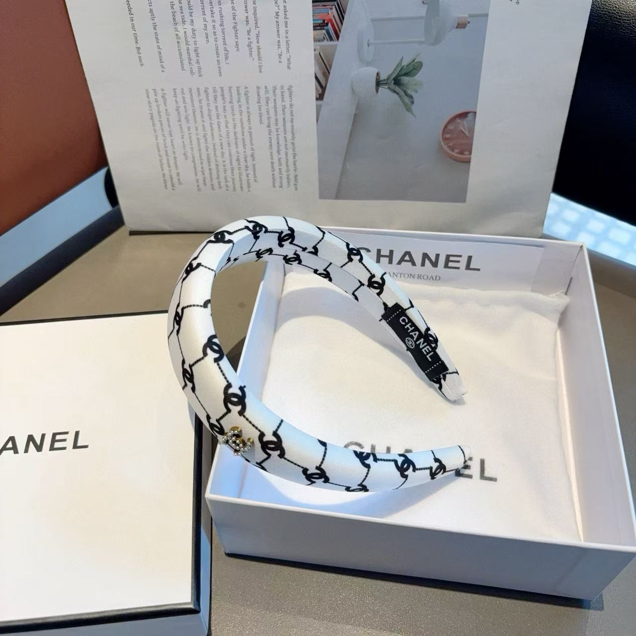 CHANE1 ダブルCロゴヘッドバンド【50％割引+送料無料】