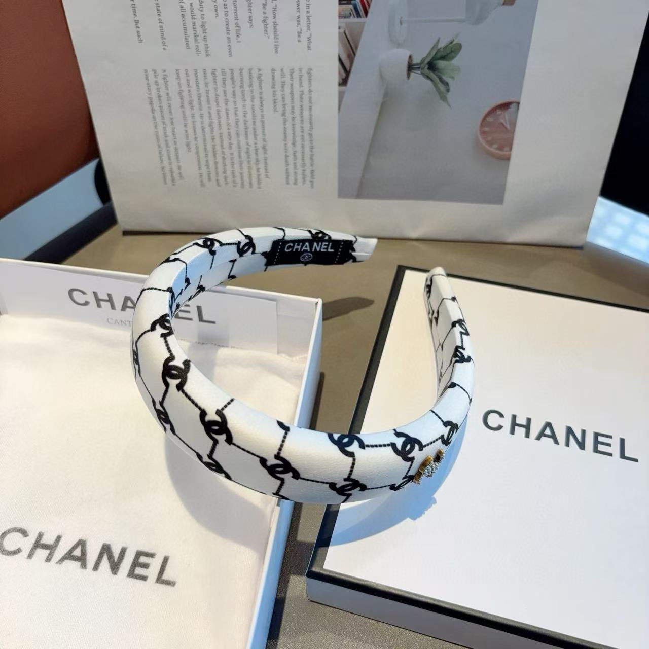 CHANE1 ダブルCロゴヘッドバンド【50％割引+送料無料】