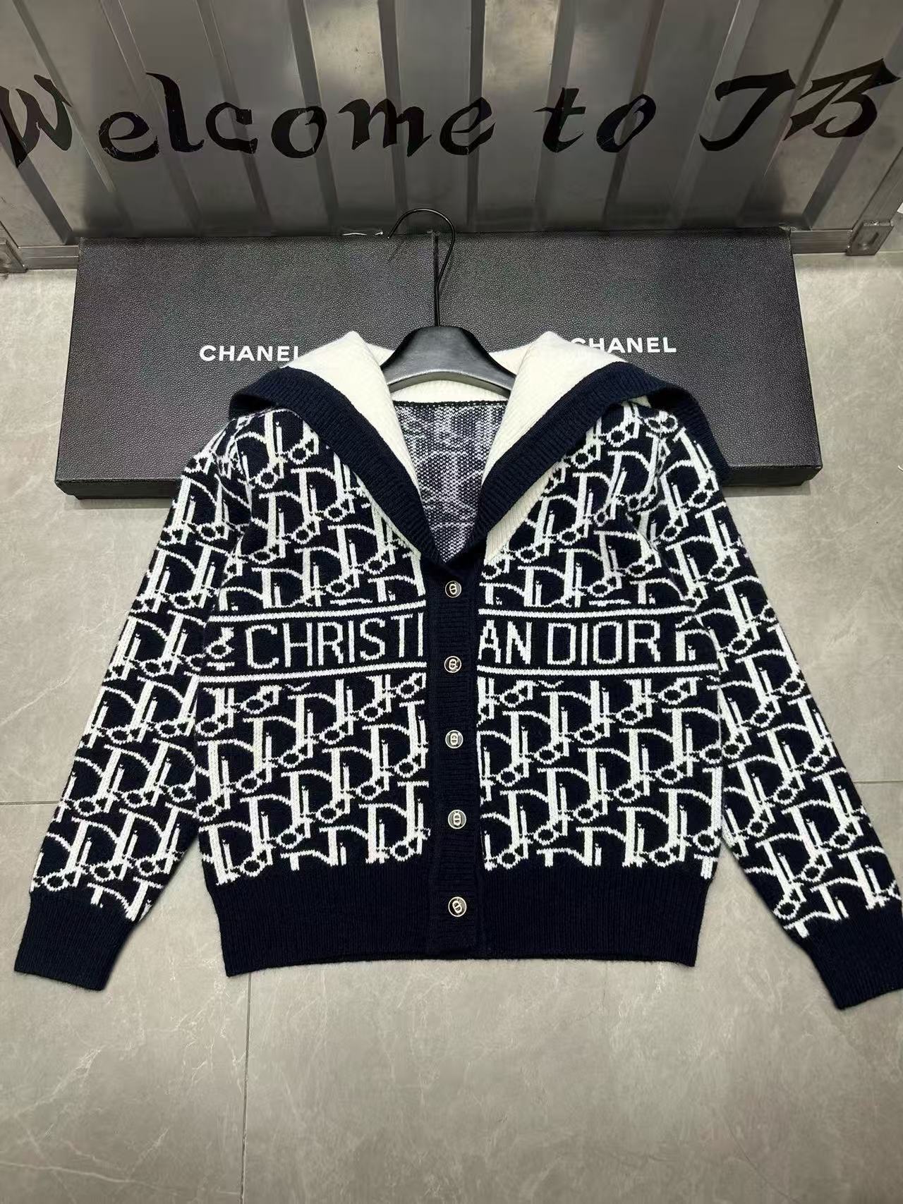 DIOR ジャカード レター ウール カーディガン【50％割引+送料無料】