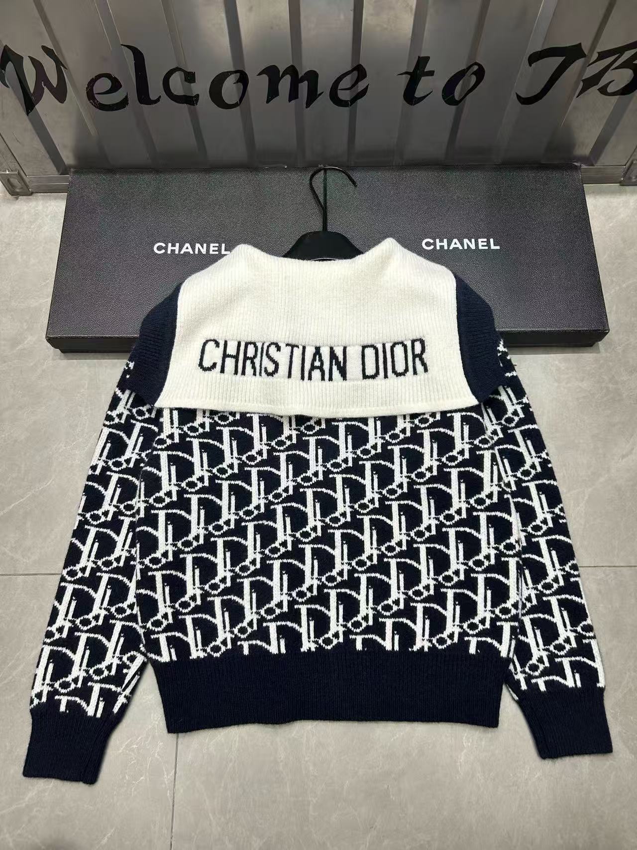 DIOR ジャカード レター ウール カーディガン【50％割引+送料無料】