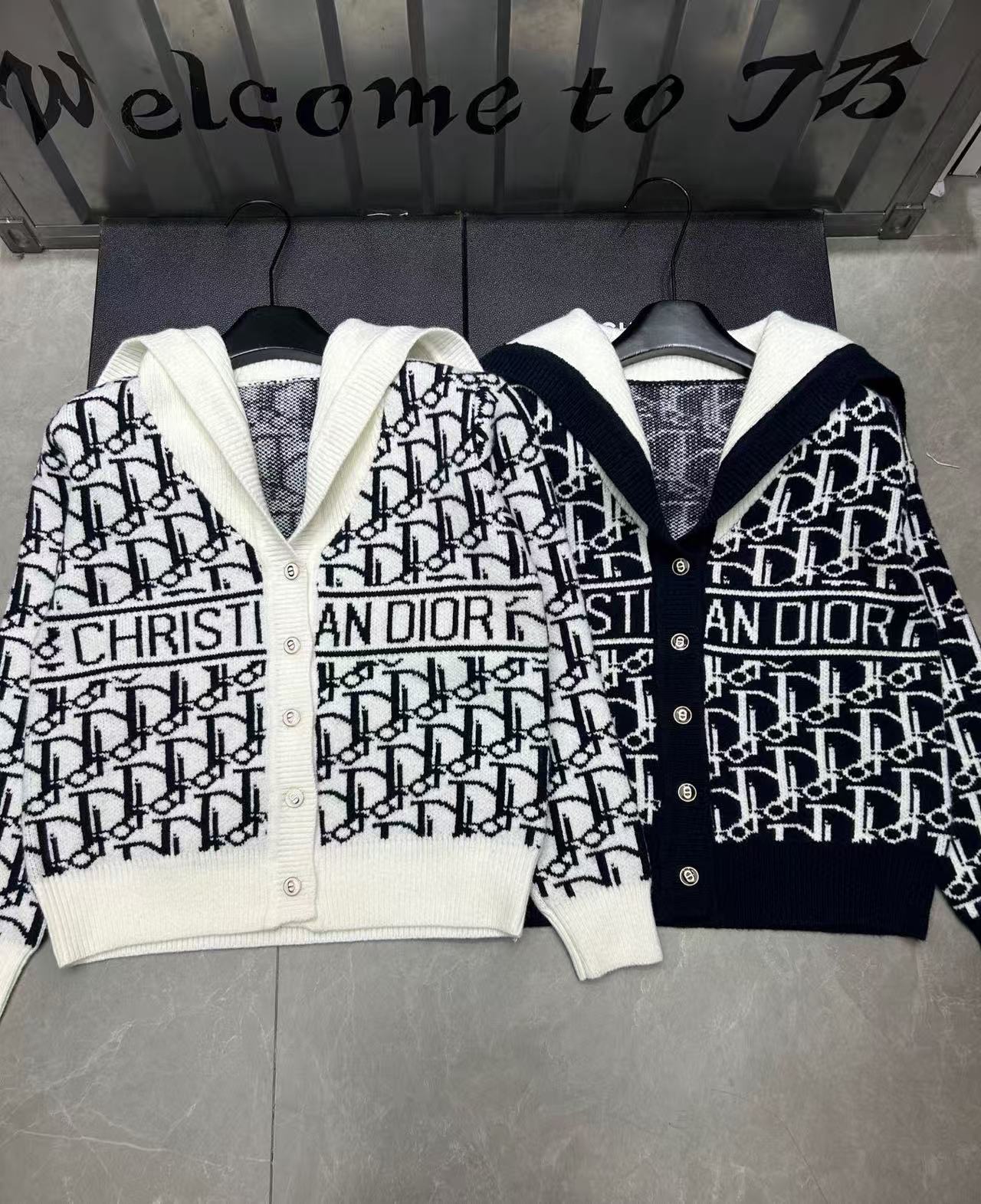 DIOR ジャカード レター ウール カーディガン【50％割引+送料無料】
