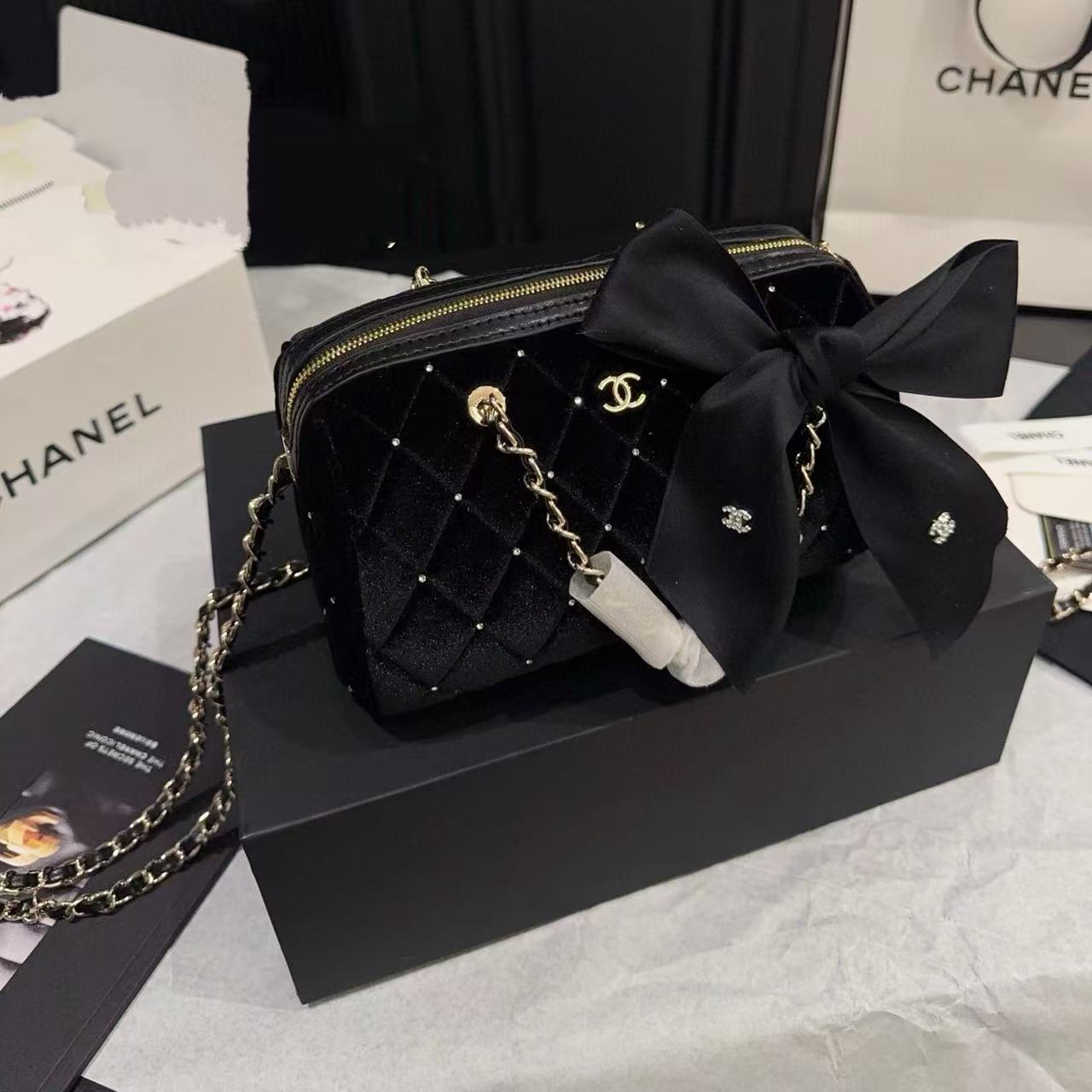 CHANE1 ベルベットボウ ボウリングバッグ【50％割引+送料無料】