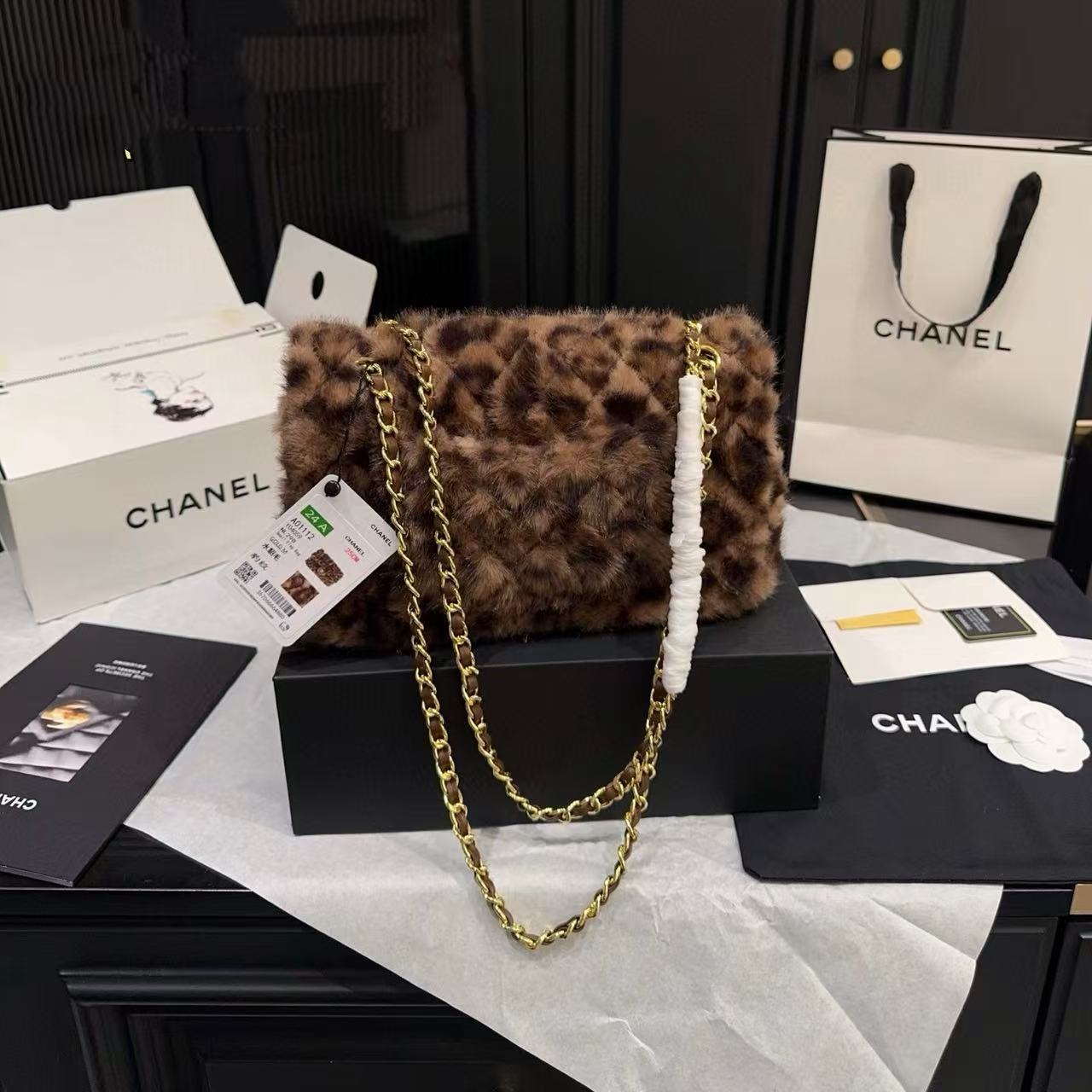 CHANE1 ミンクファーチェーンショルダー/クロスボディバッグ【50％割引+送料無料】