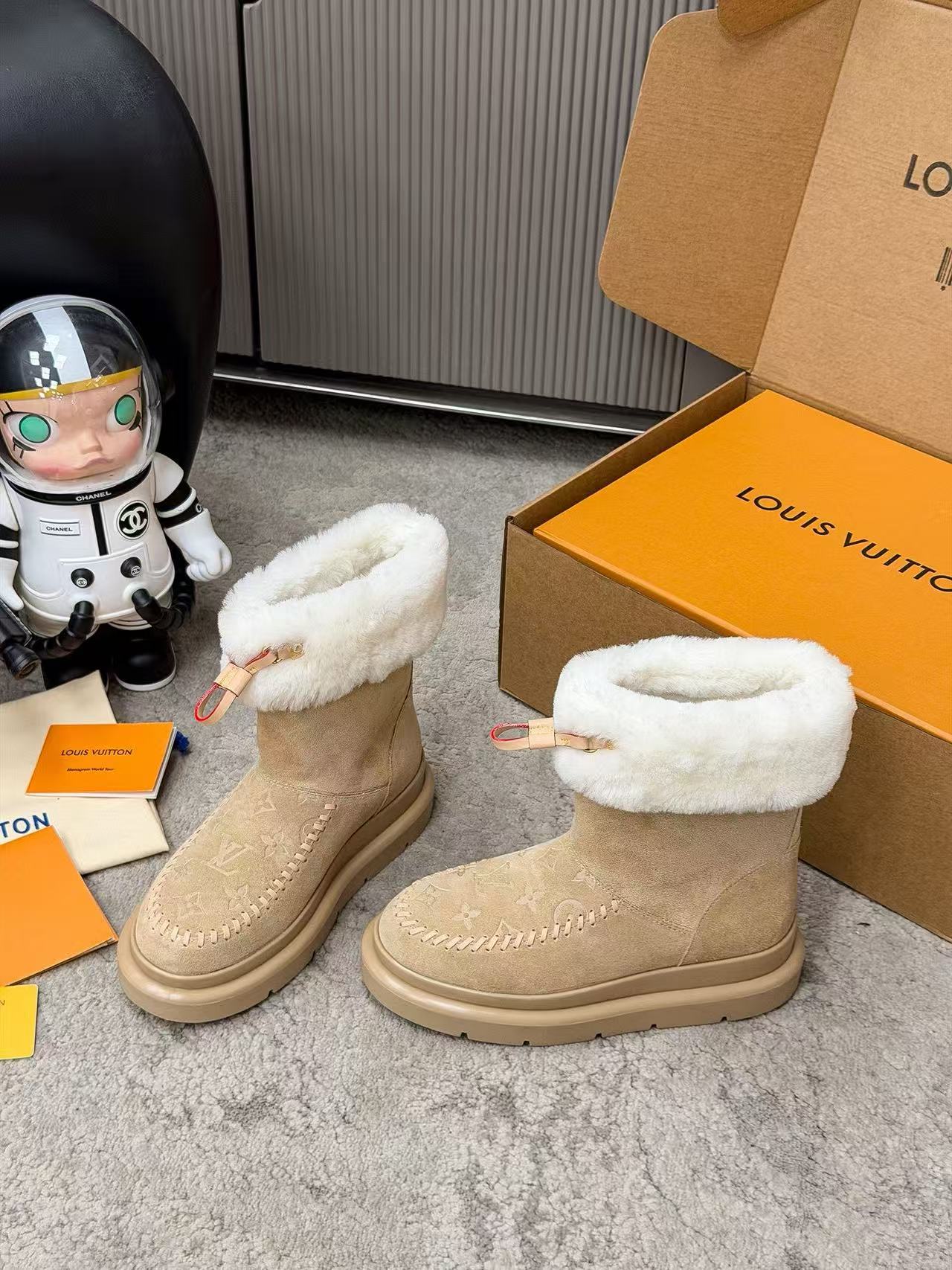 LVの高品質秋冬ウールスノーブーツ【50％割引+送料無料】