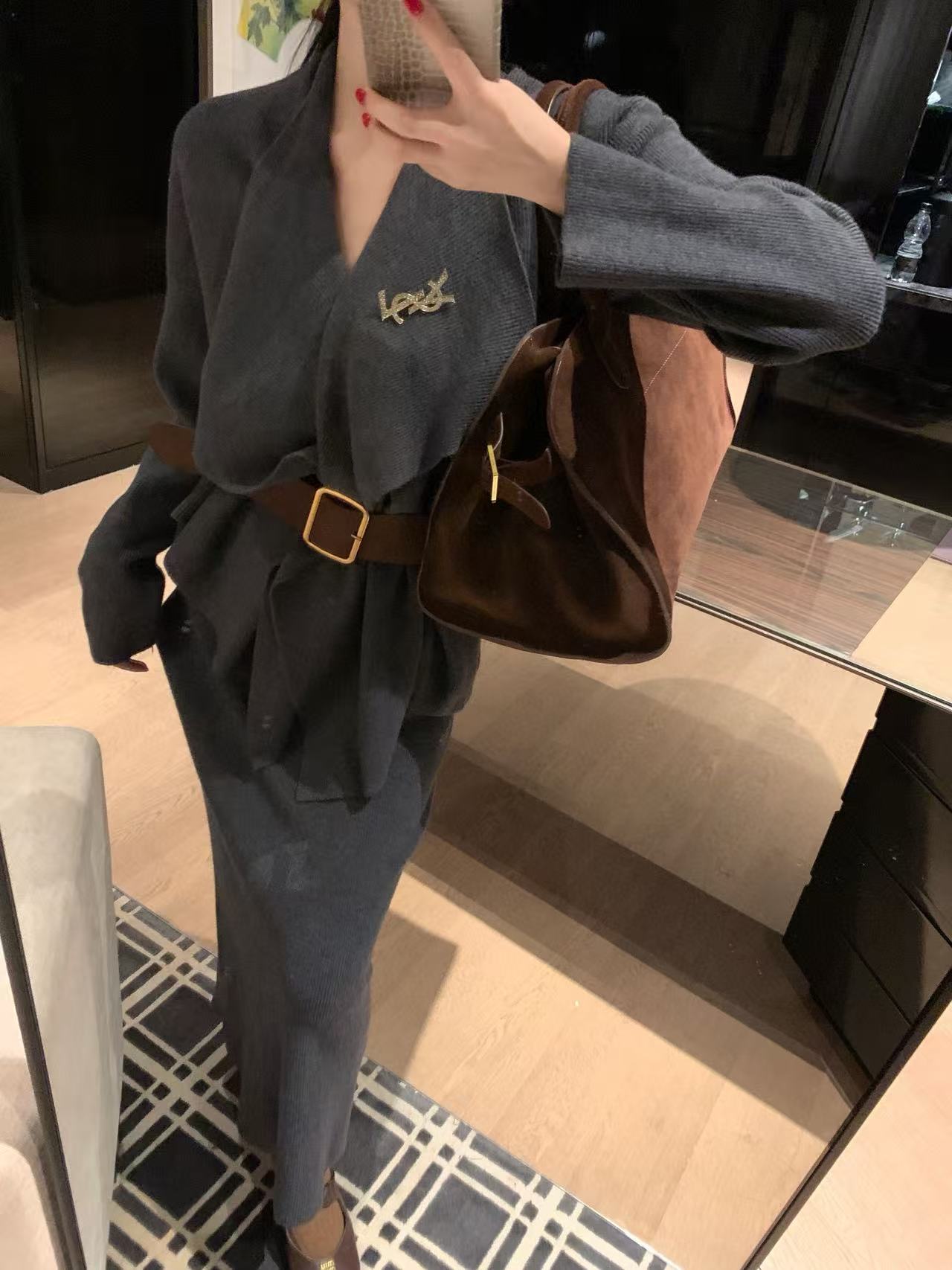 YSL ニットトップスとスカートのツーピースセット【50％割引+送料無料】