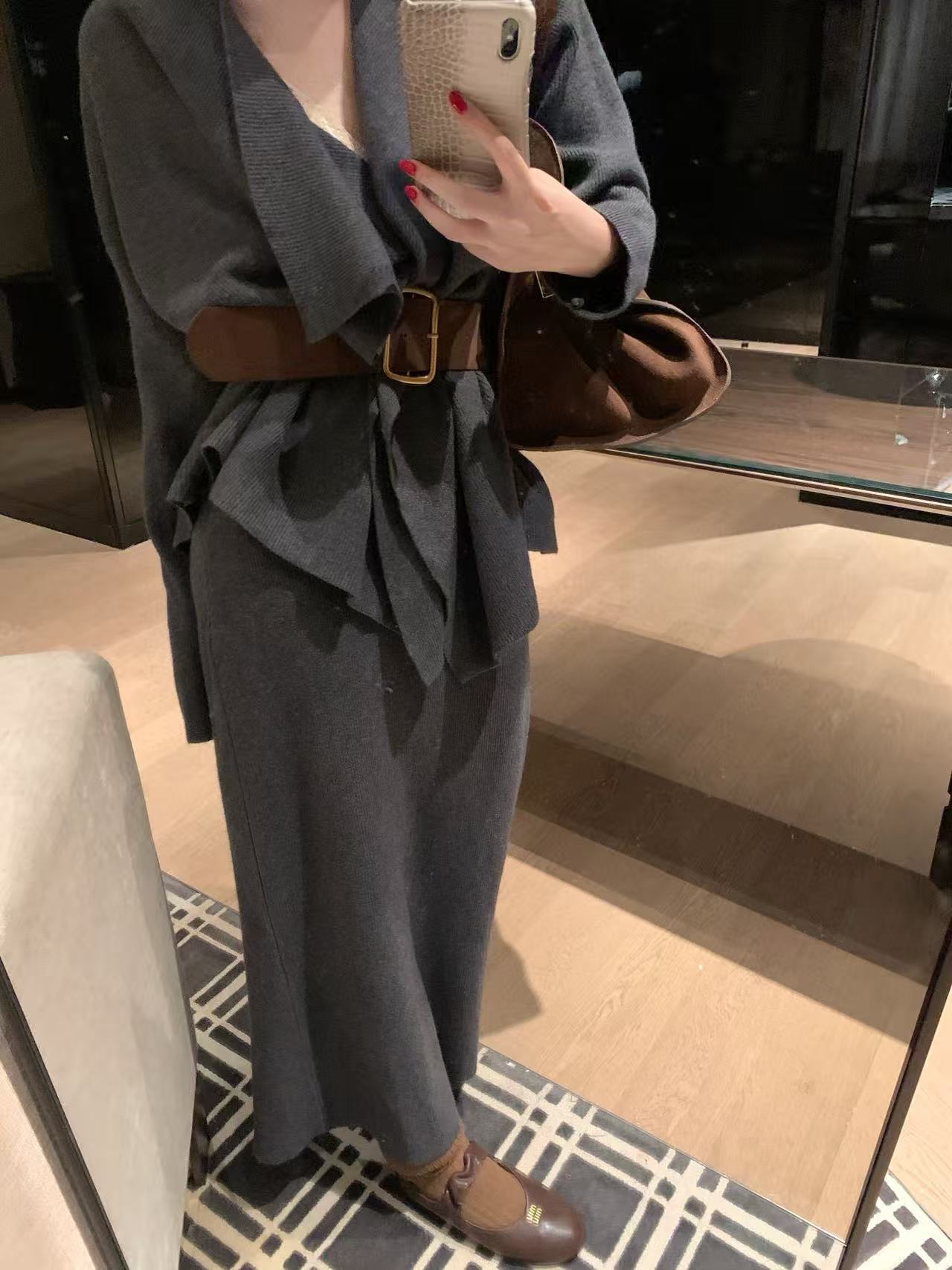 YSL ニットトップスとスカートのツーピースセット【50％割引+送料無料】