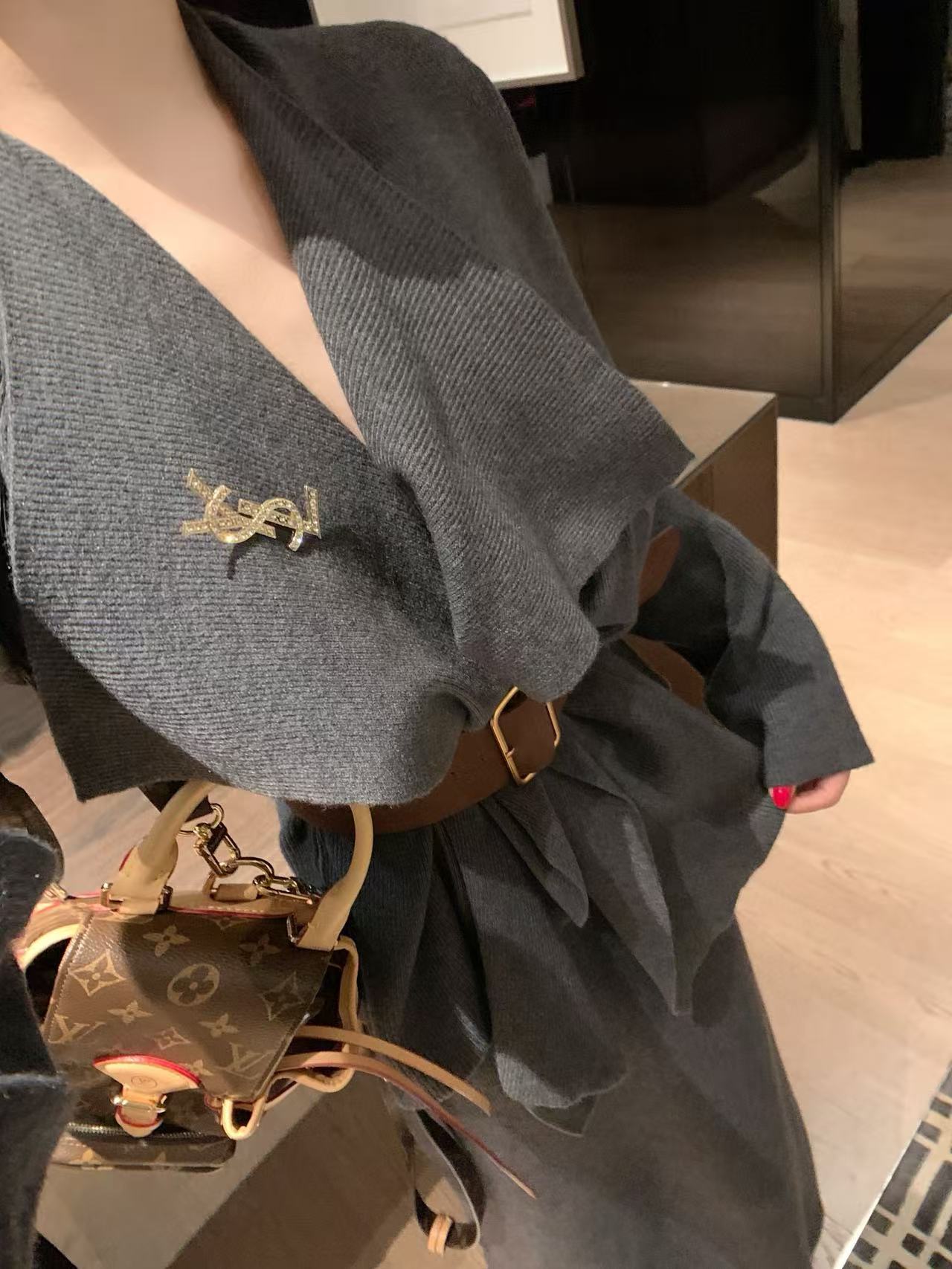 YSL ニットトップスとスカートのツーピースセット【50％割引+送料無料】