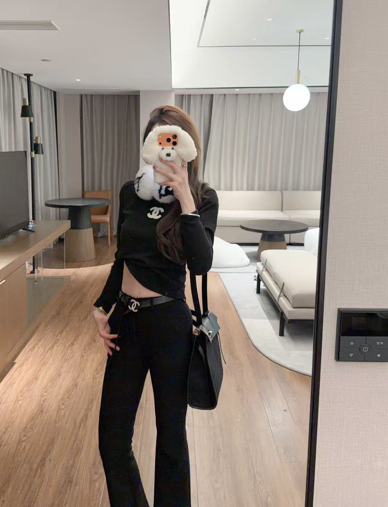 CHANE1 ダブルC Tシャツ+パンツ ツーピースセット【50％割引+送料無料】