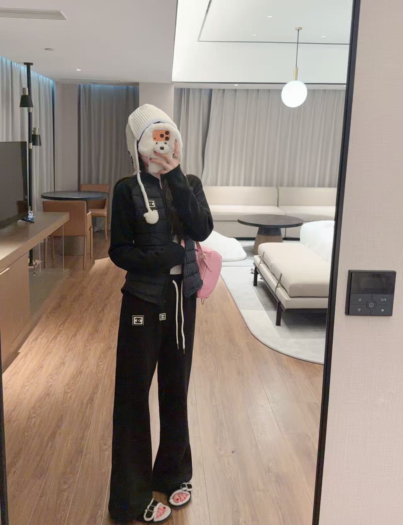 CHANE1 ダブルC ジャケット+パンツ ツーピースセット【50％割引+送料無料】