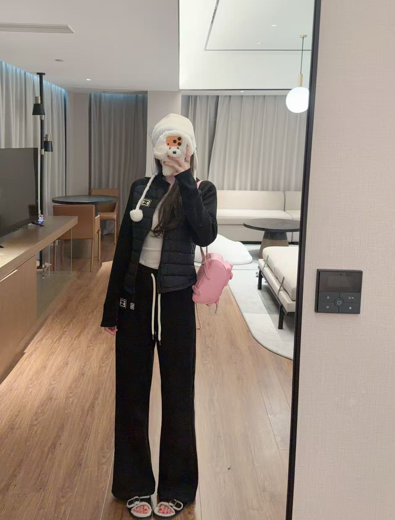 CHANE1 ダブルC ジャケット+パンツ ツーピースセット【50％割引+送料無料】