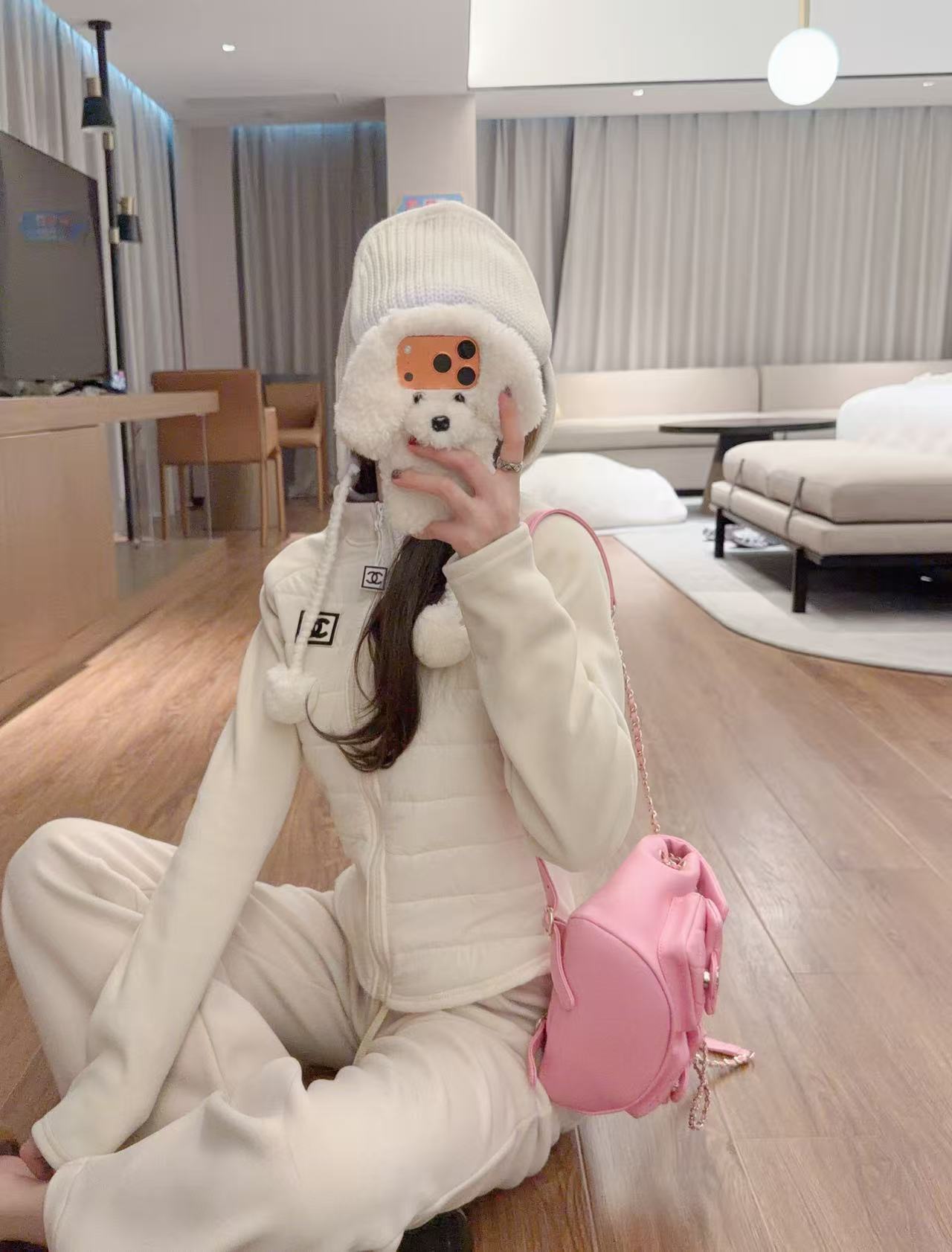 CHANE1 ダブルC ジャケット+パンツ ツーピースセット【50％割引+送料無料】