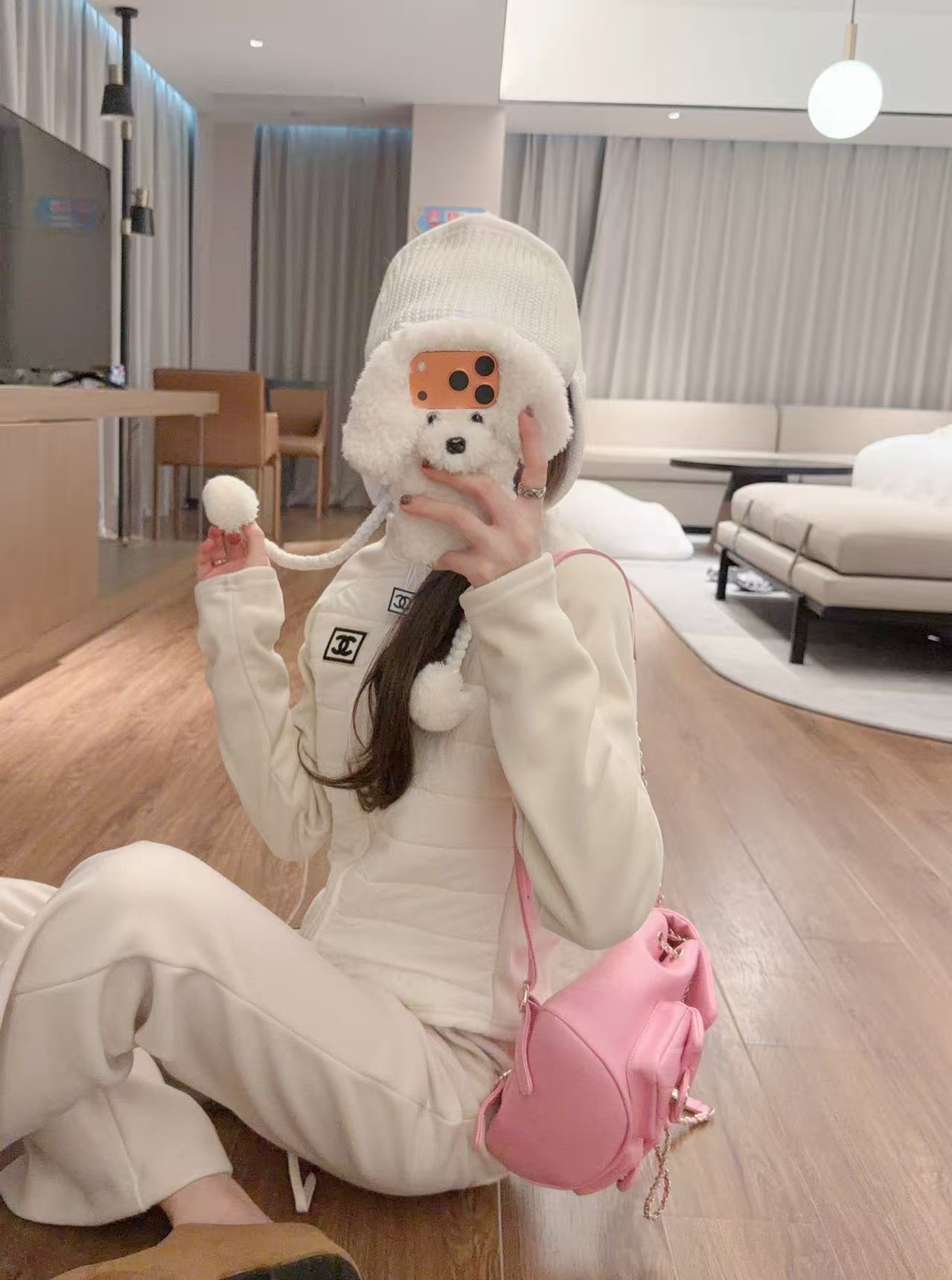 CHANE1 ダブルC ジャケット+パンツ ツーピースセット【50％割引+送料無料】