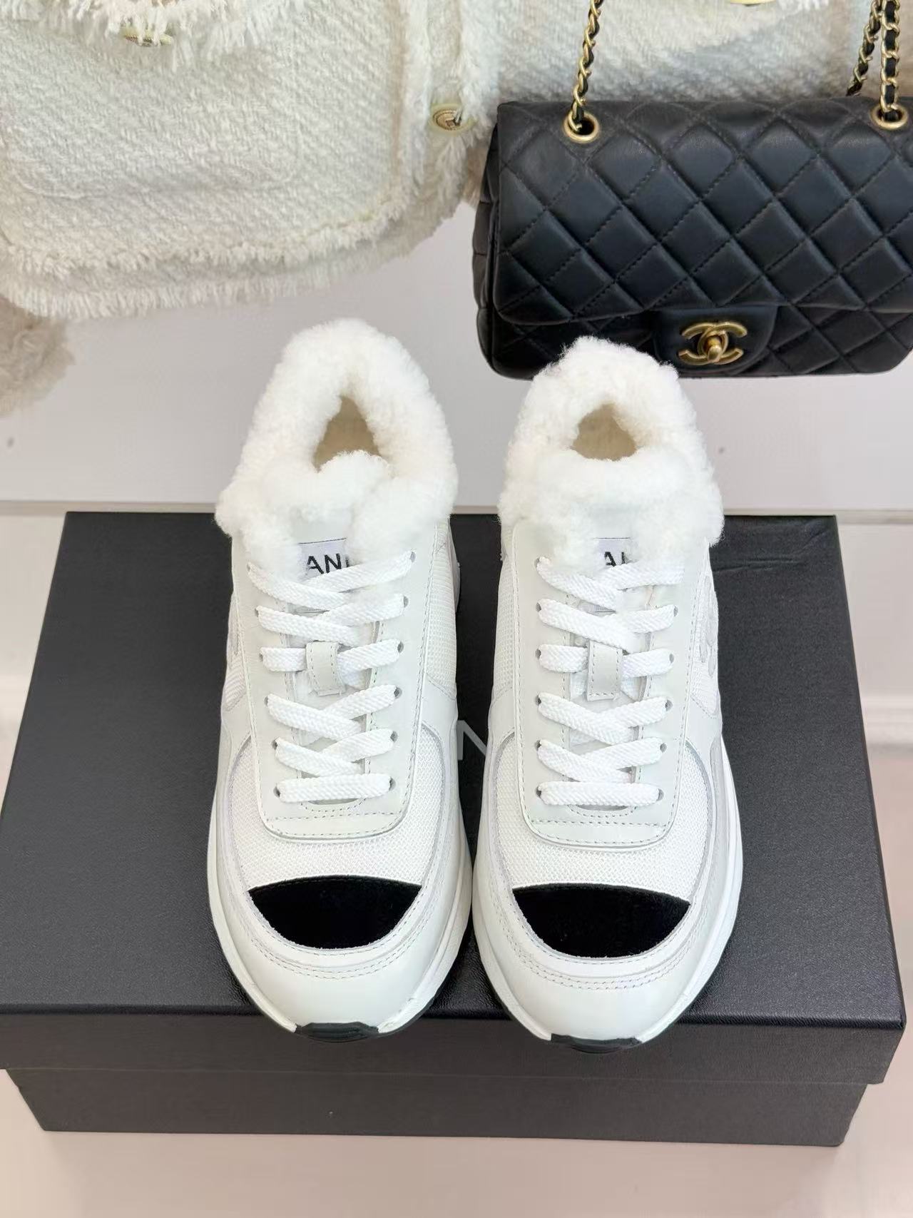 CHANE1 高品質ダブルCウールチャンキーヒールシューズ【50％割引+送料無料】