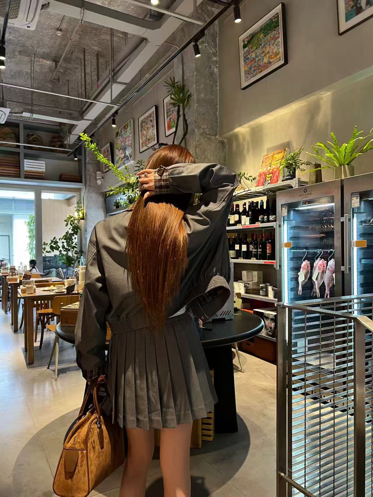 M1UM1U 襟付きジャケット+スカート ツーピースセット【50％割引+送料無料】