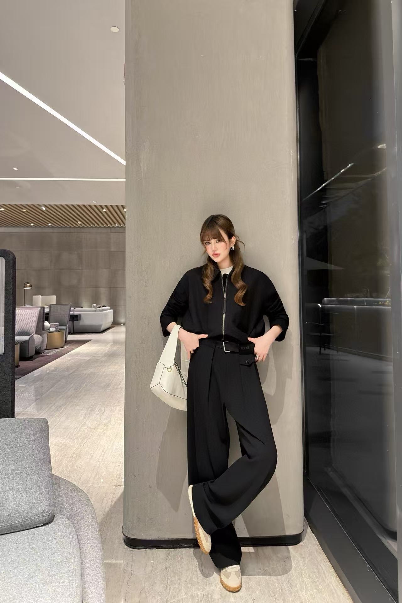 L0WEW襟付きジャケット+パンツ ツーピースセット【50％割引+送料無料】