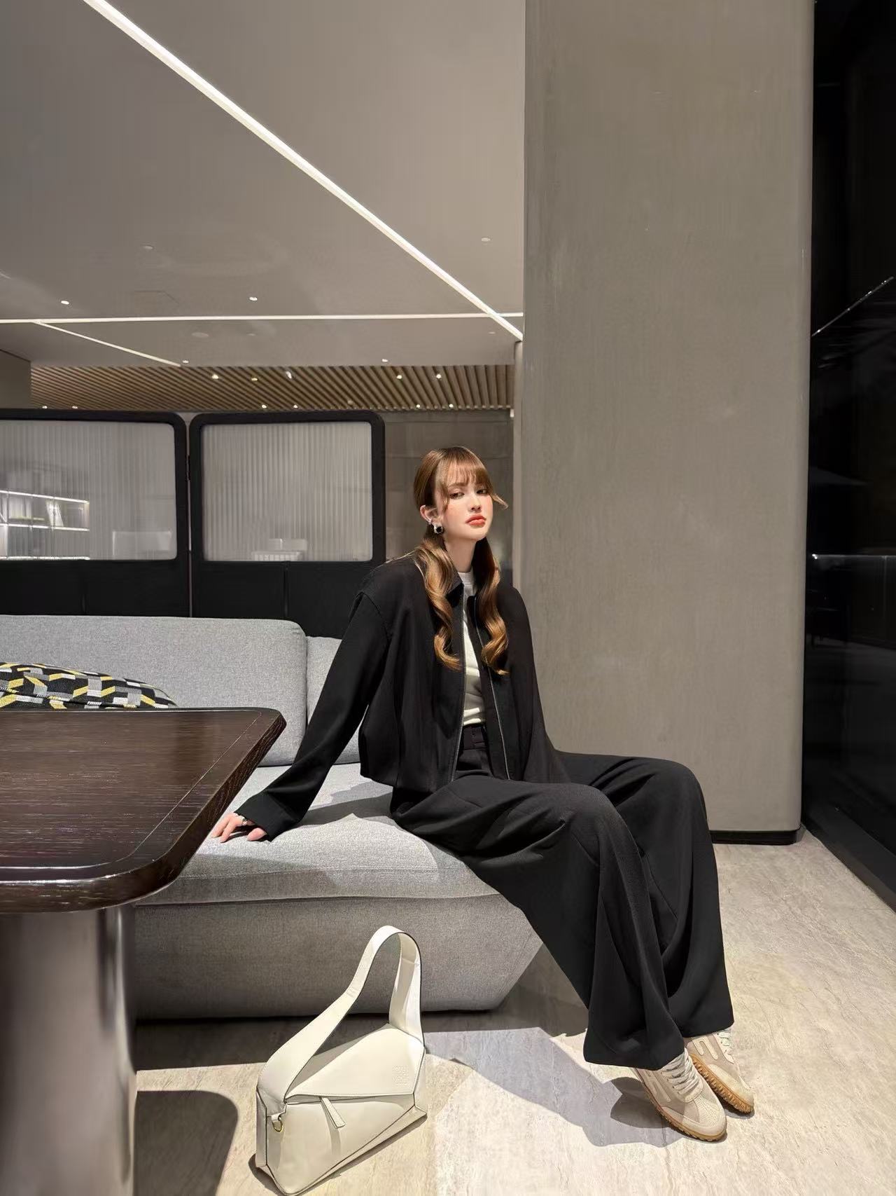 L0WEW襟付きジャケット+パンツ ツーピースセット【50％割引+送料無料】