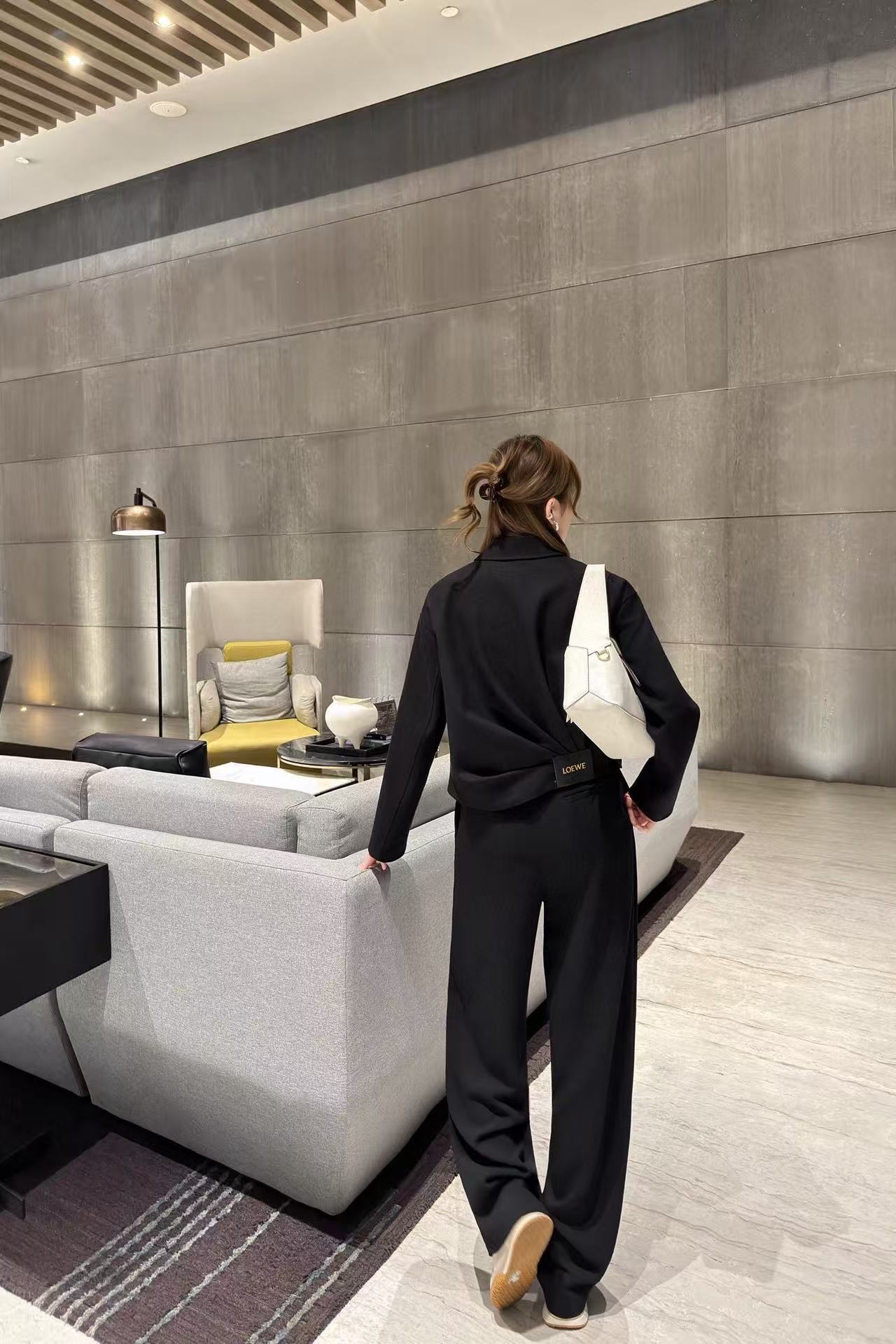 L0WEW襟付きジャケット+パンツ ツーピースセット【50％割引+送料無料】