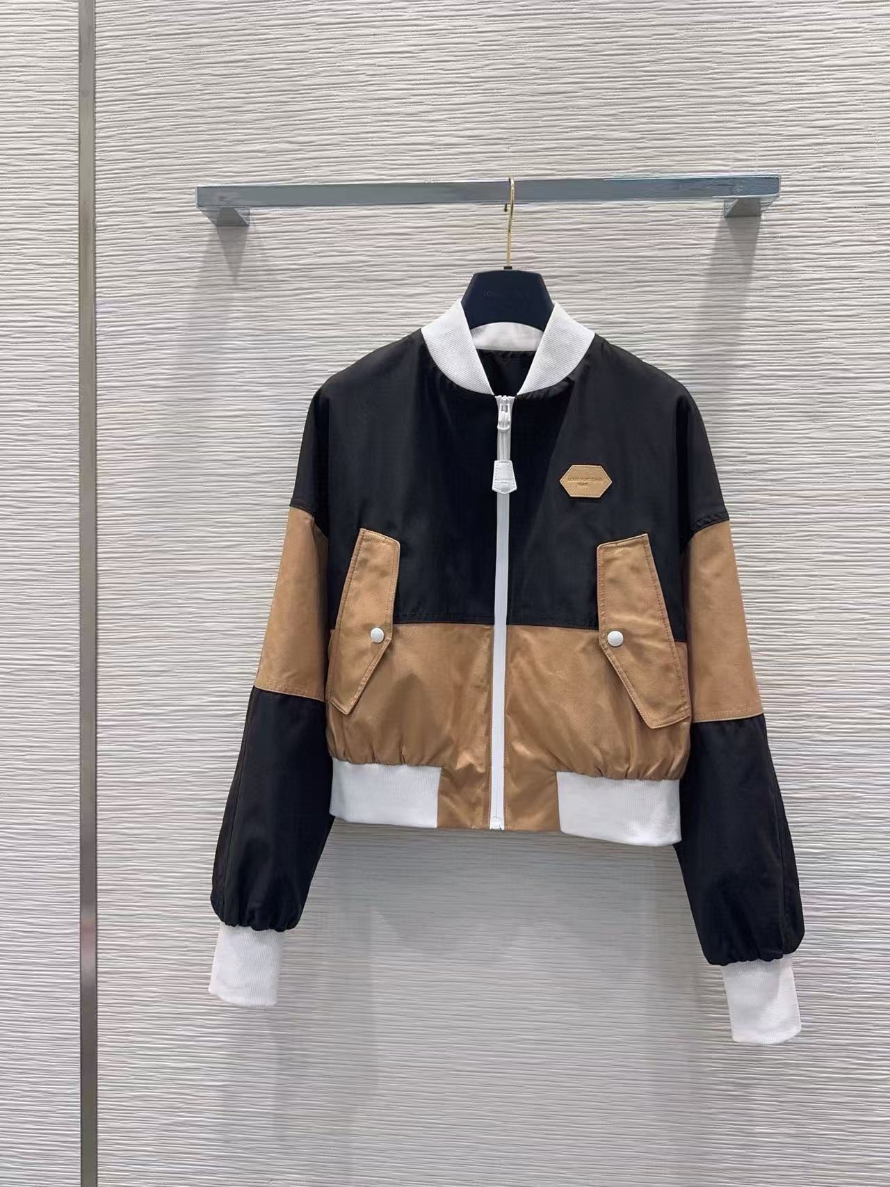 LVカラーブロックジップアップジャケットとパンツのツーピースセット【50％割引+送料無料】