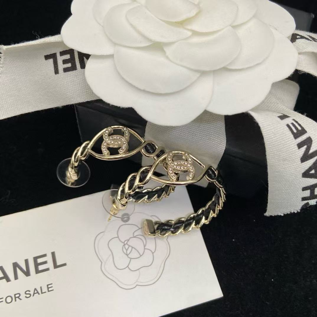 CHANE1 ダブルC ホローアウト イヤリング【50％割引+送料無料】