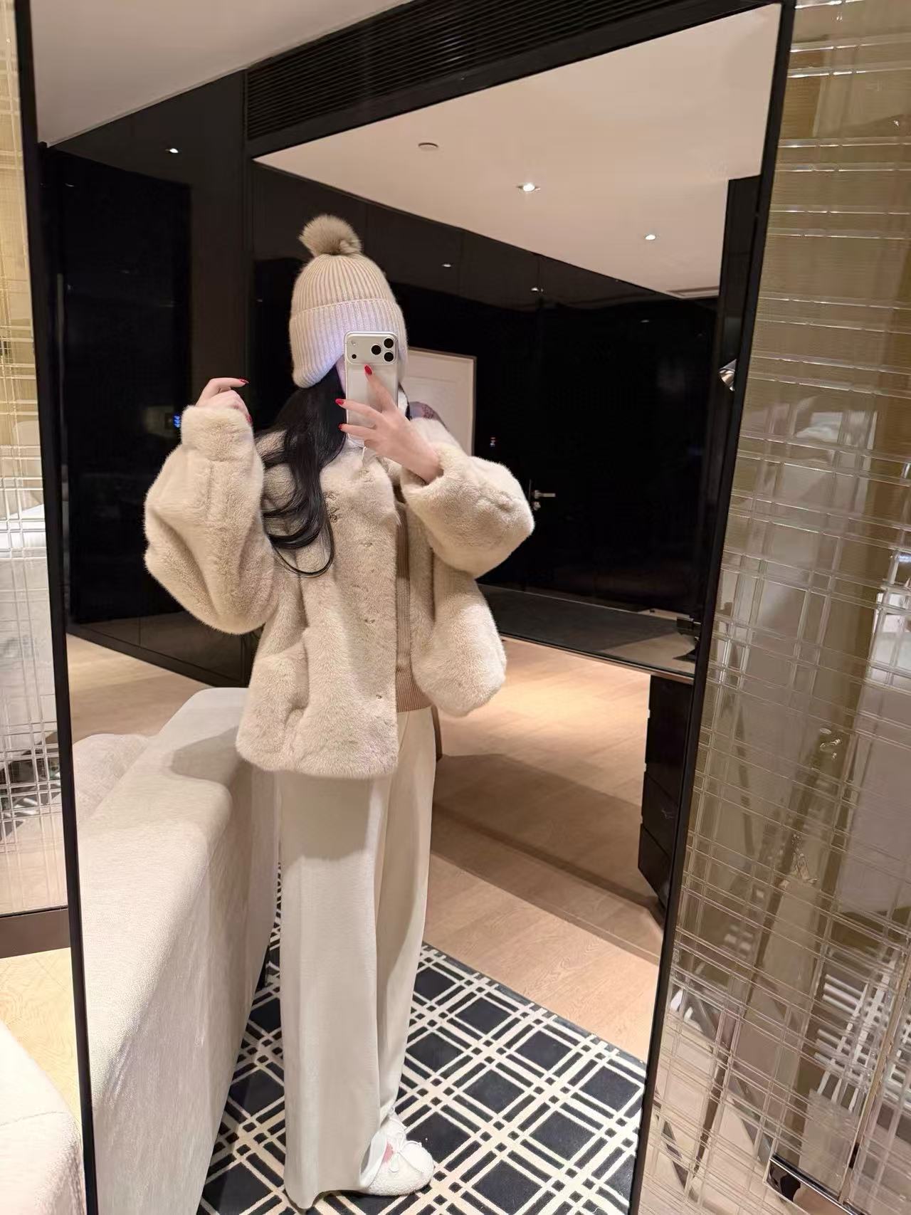 CHANE1 ダブルC ファージャケット【50％割引+送料無料】