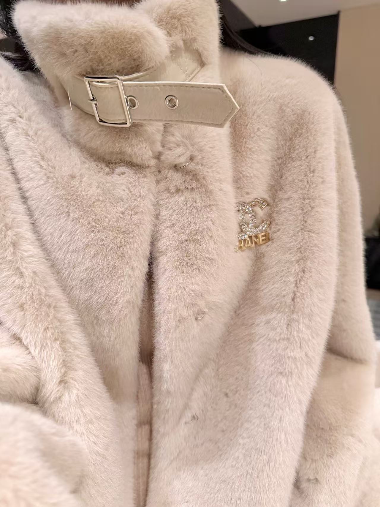 CHANE1 ダブルC ファージャケット【50％割引+送料無料】