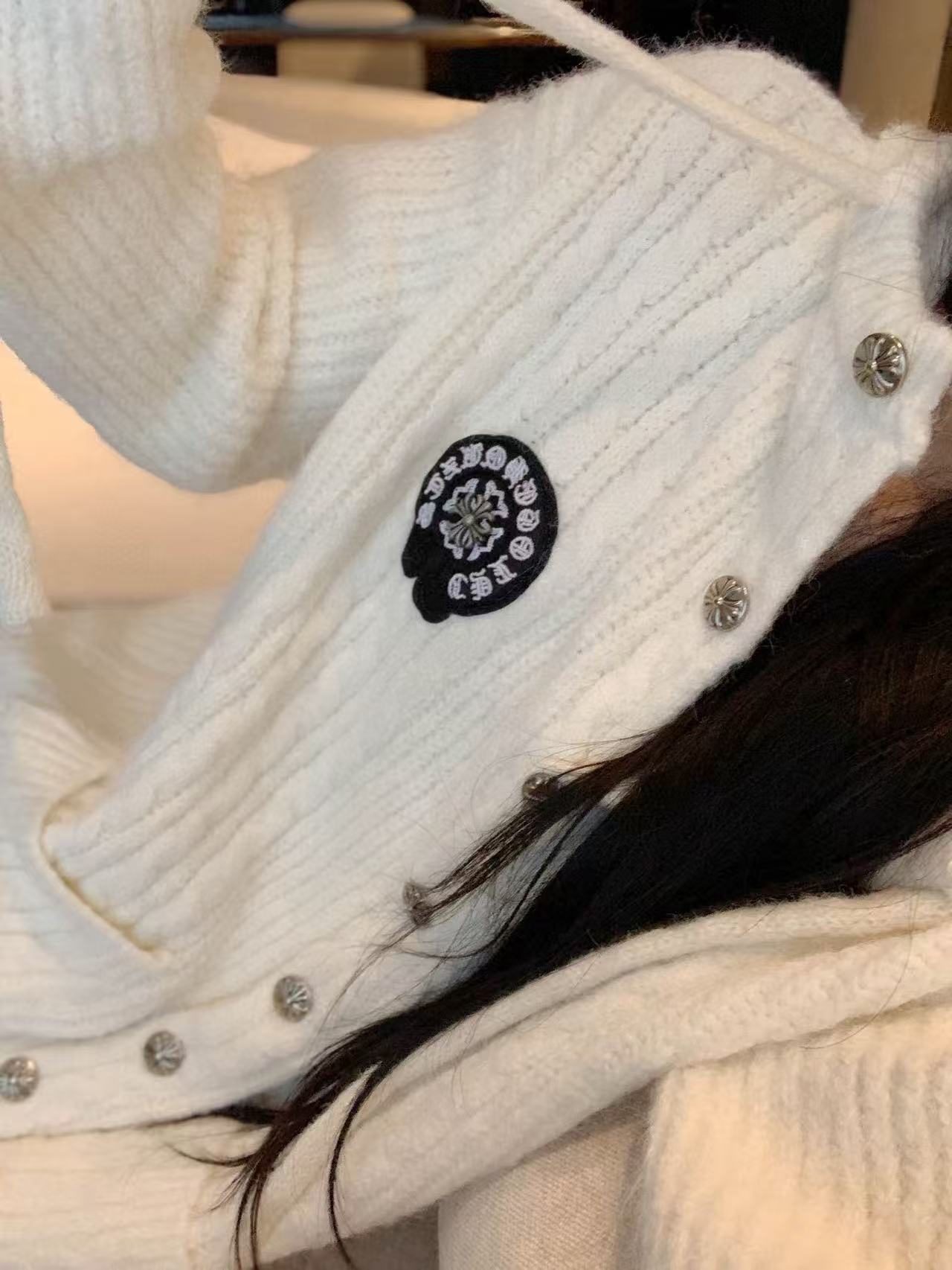 Chr0me Heartsフード付きセーターカーディガン【50％割引+送料無料】