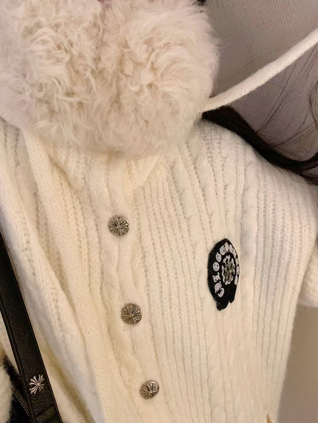 Chr0me Heartsフード付きセーターカーディガン【50％割引+送料無料】