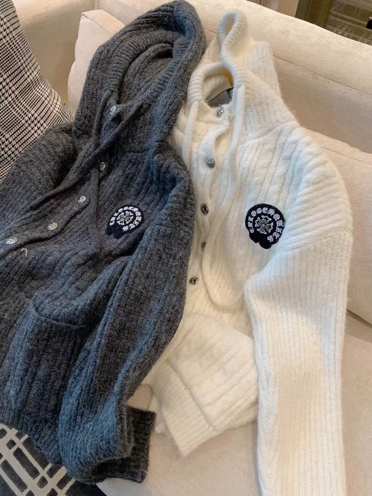 Chr0me Heartsフード付きセーターカーディガン【50％割引+送料無料】