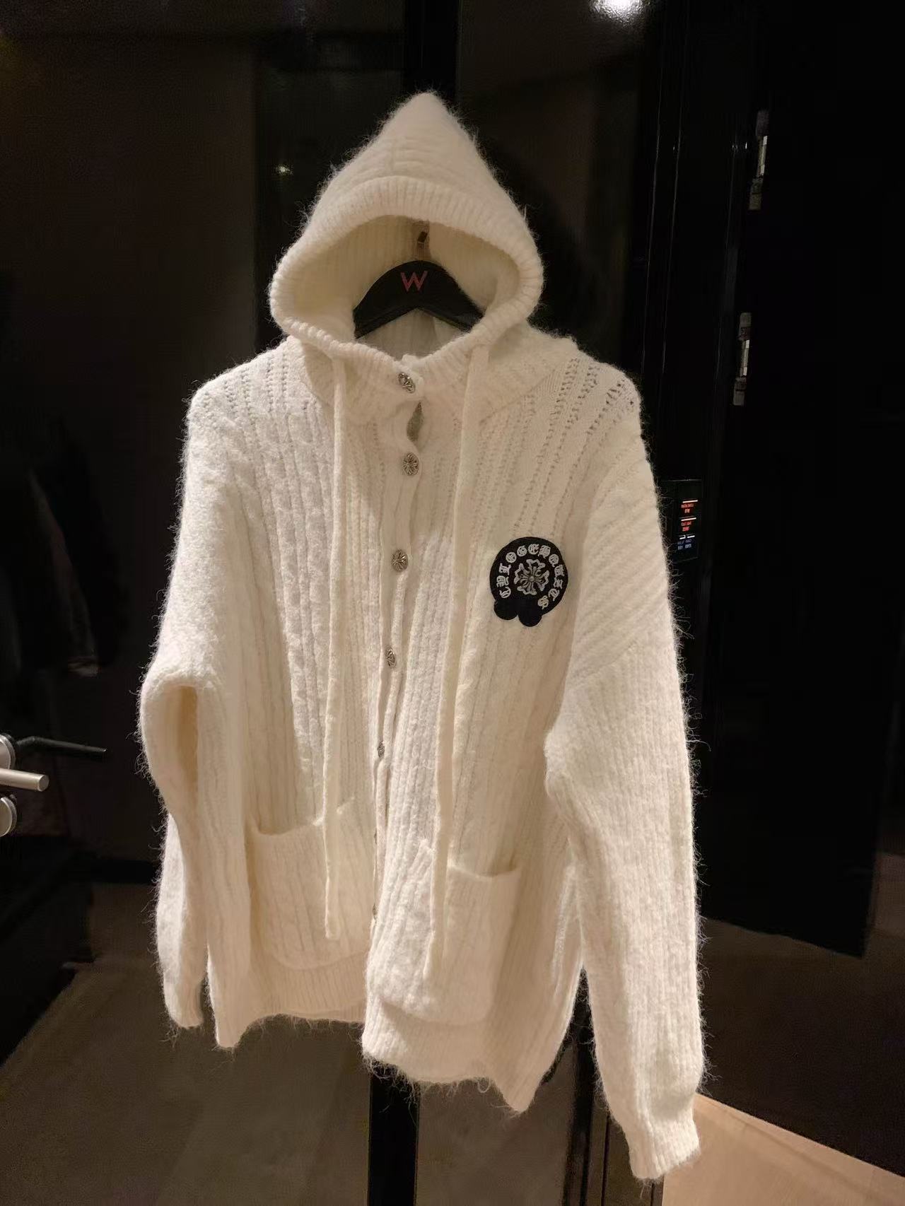 Chr0me Heartsフード付きセーターカーディガン【50％割引+送料無料】