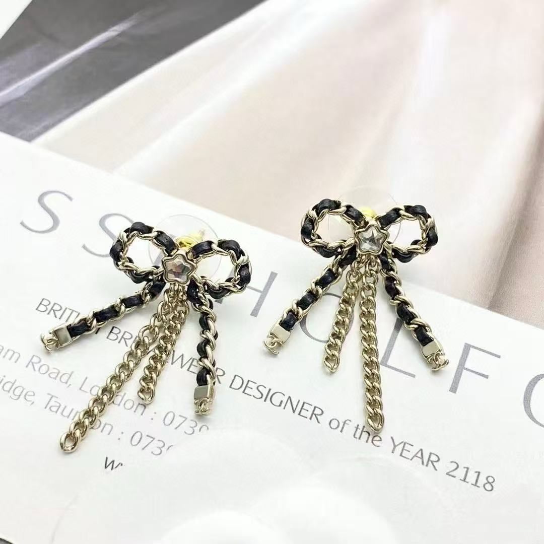 CHANE1 タッセルボウイヤリング【50％割引+送料無料】