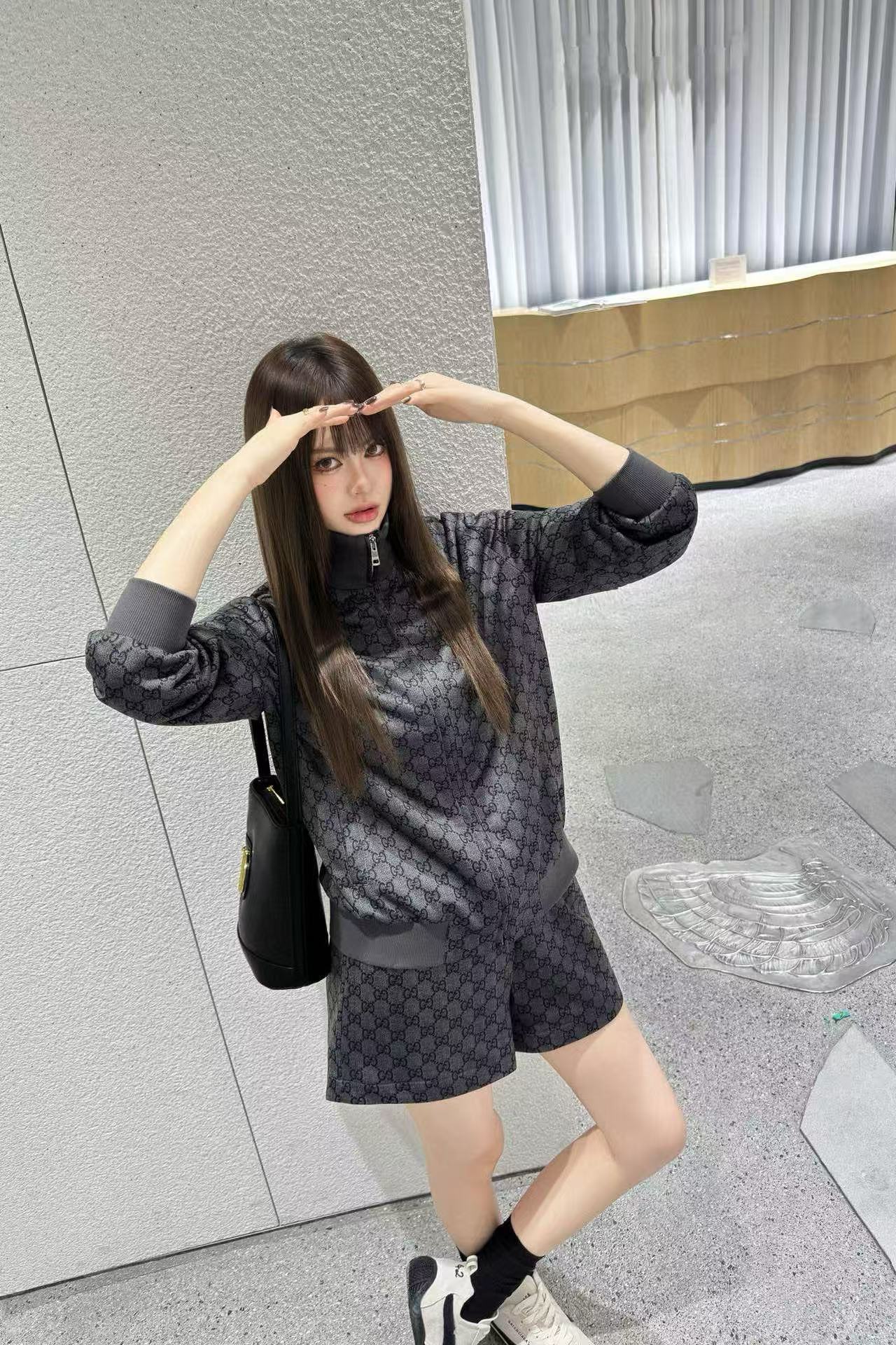 GUCC1 ジャカードジャケット＆ショーツ ツーピースセット【50％割引+送料無料】