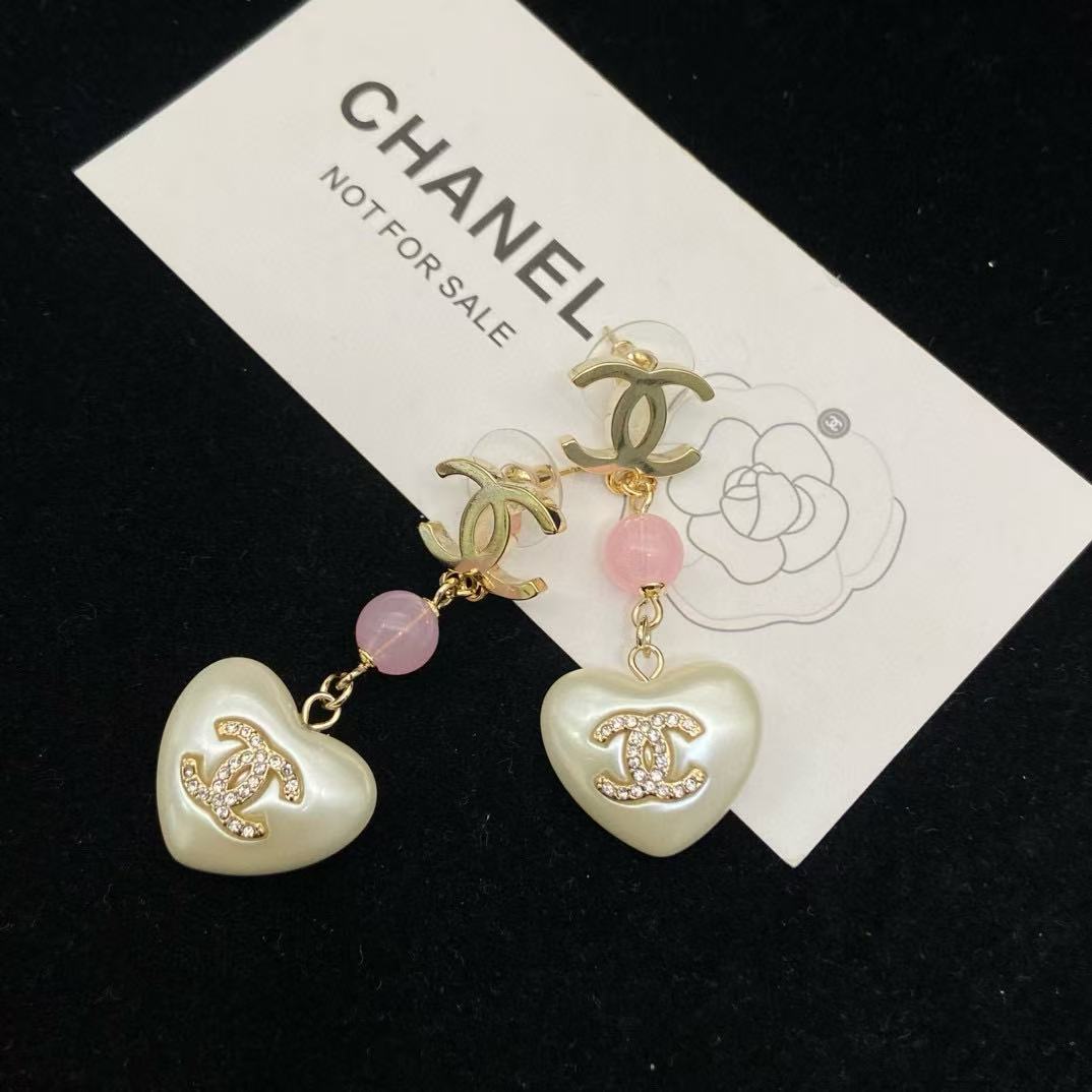 CHANE1 ダブルC ハート イヤリング【50％割引+送料無料】
